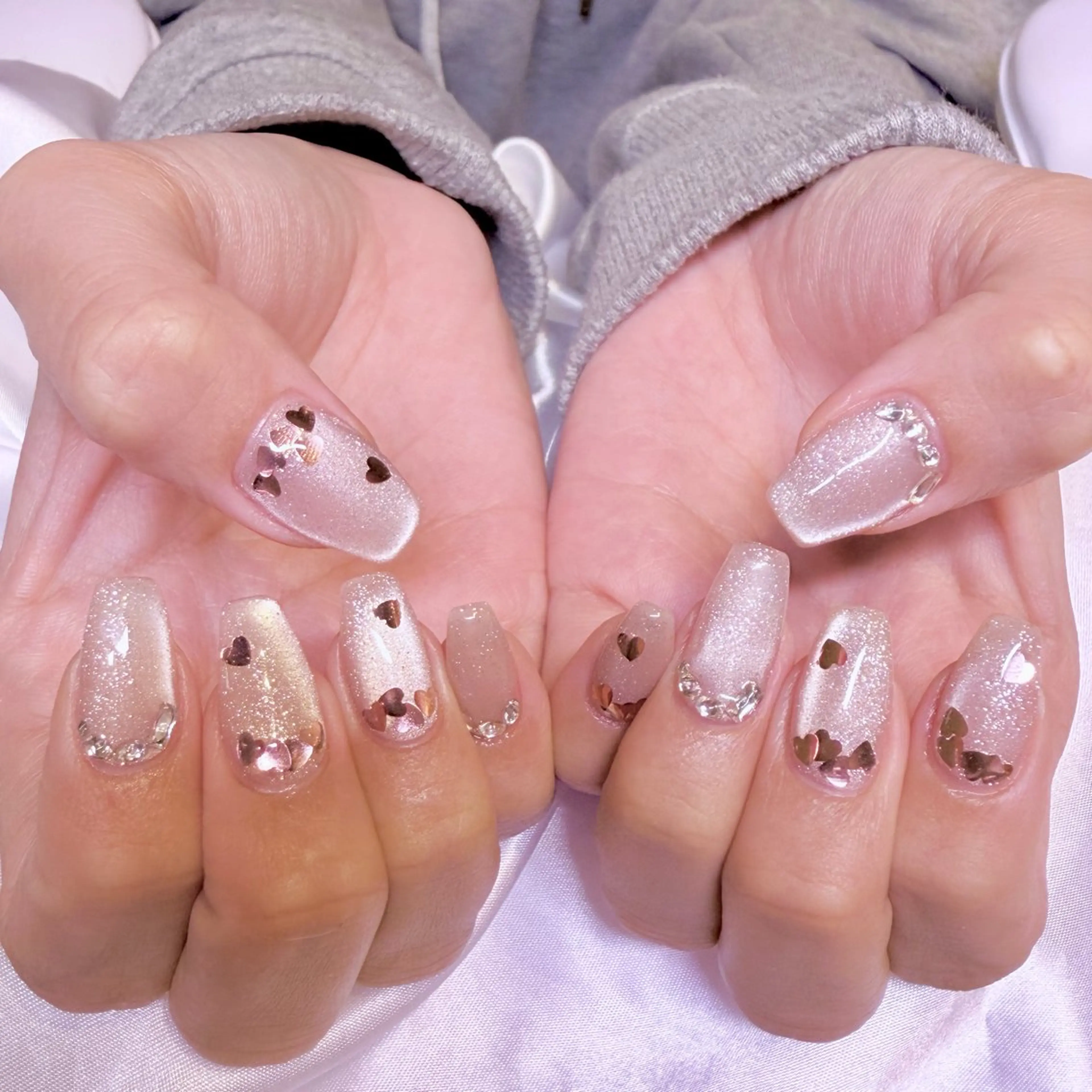 ネイル ハート マグネットネイル ハンドネイル nail salon e'mu💐のネイルデザイン