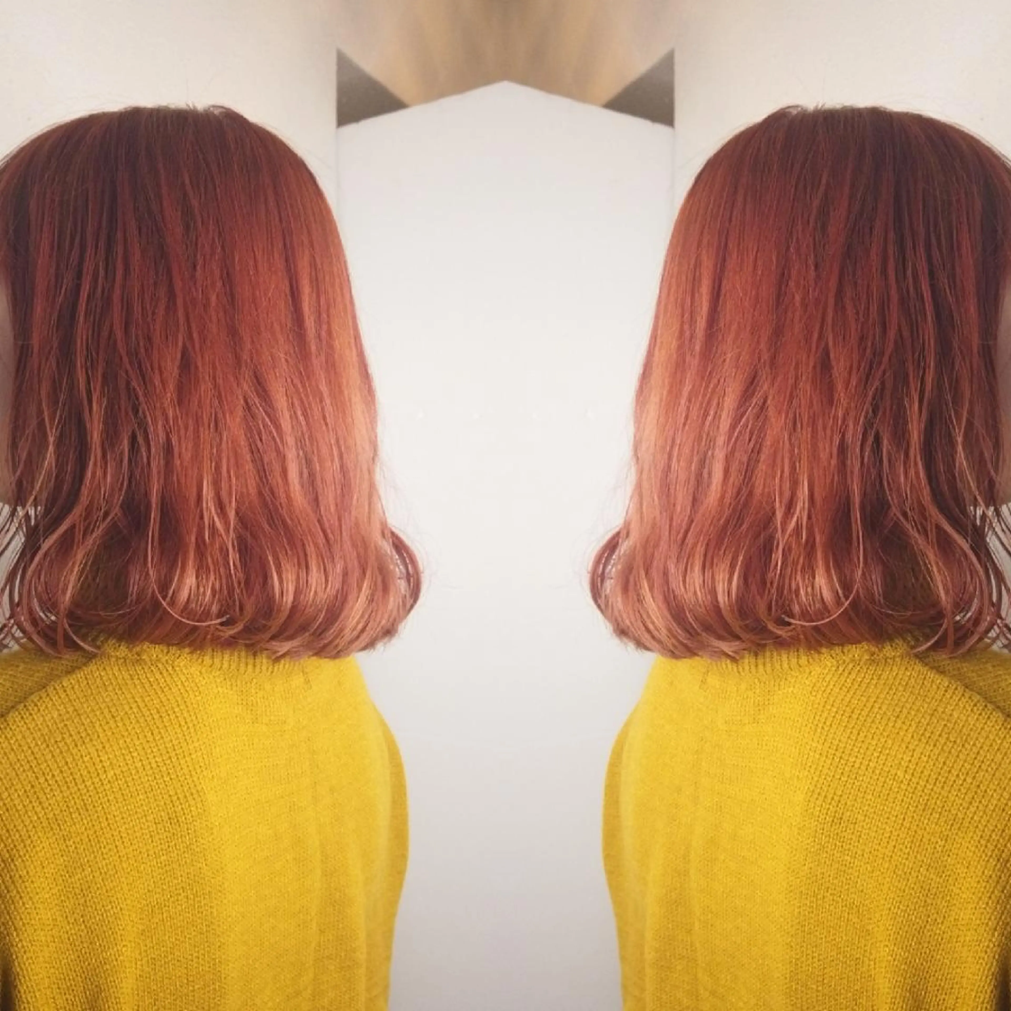 カラー ミディアム ヘアアレンジ ハイトーンカラー カット ヘアカラー トリートメント 竹内啓太 ボブのヘアスタイル