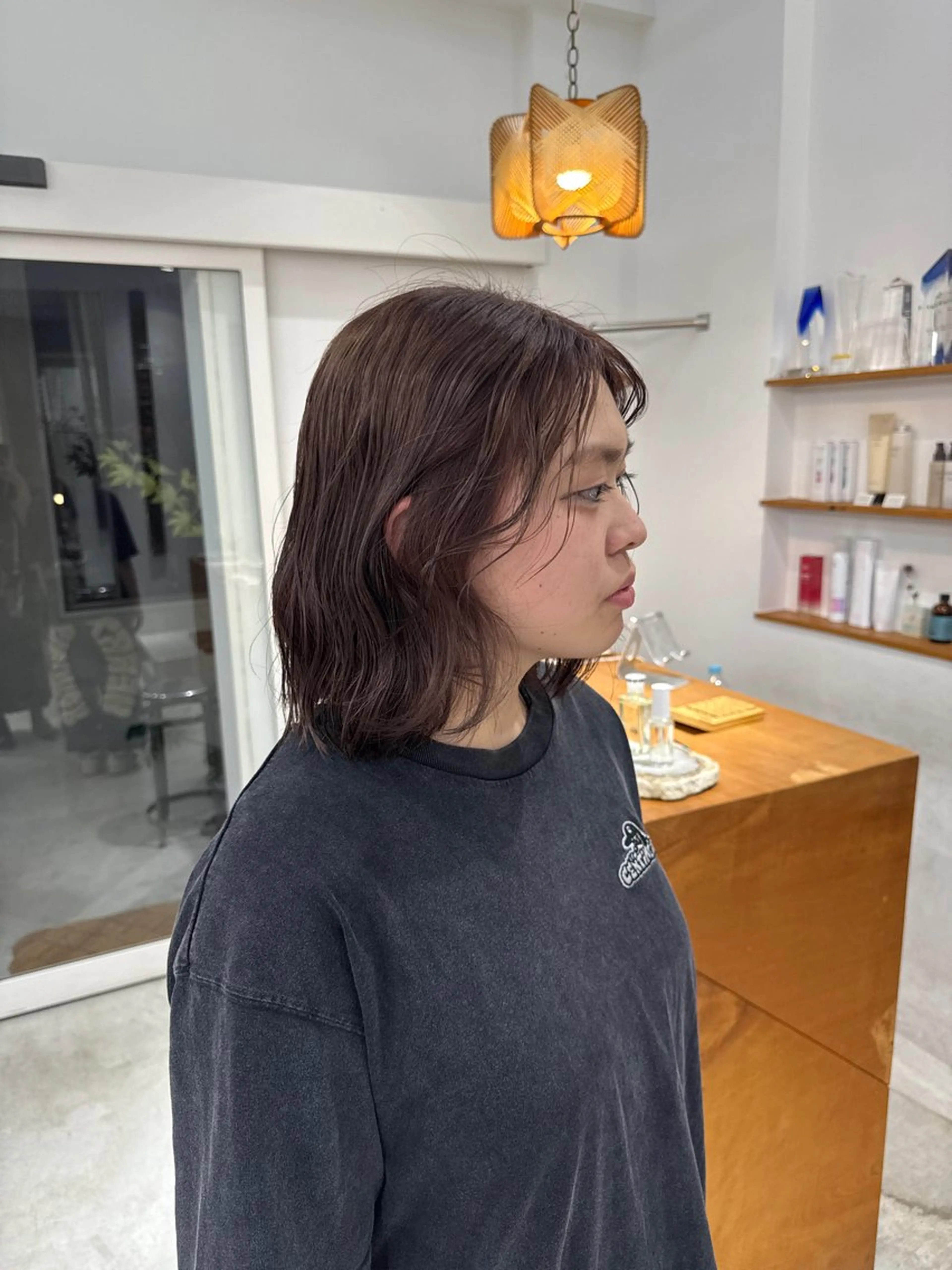 ミディアム カラー 髪質改善ストレート ケアブリーチ/ミオのヘアスタイル