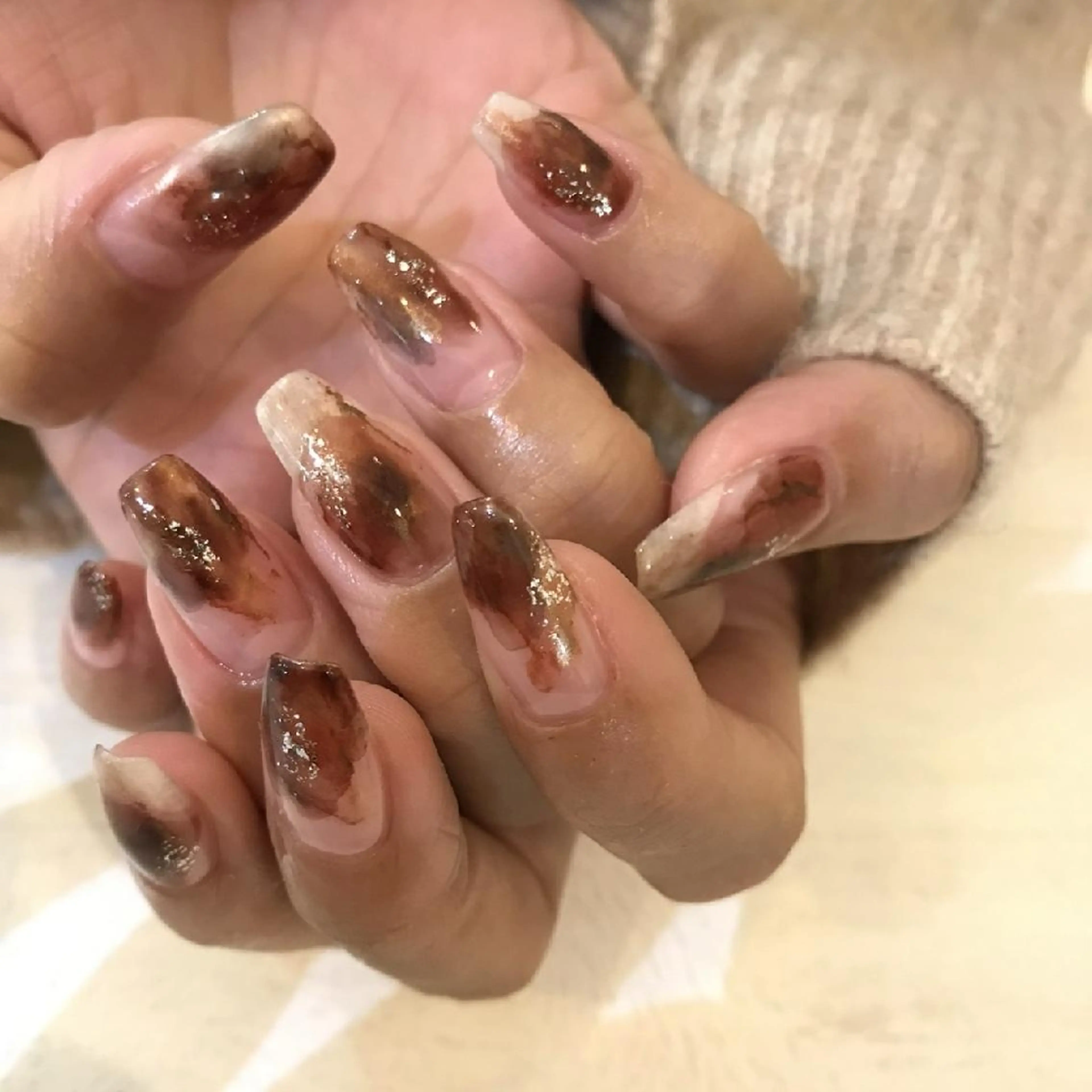 ネイル アートネイル 持ち込み ニュアンスネイル nail .のネイルデザイン