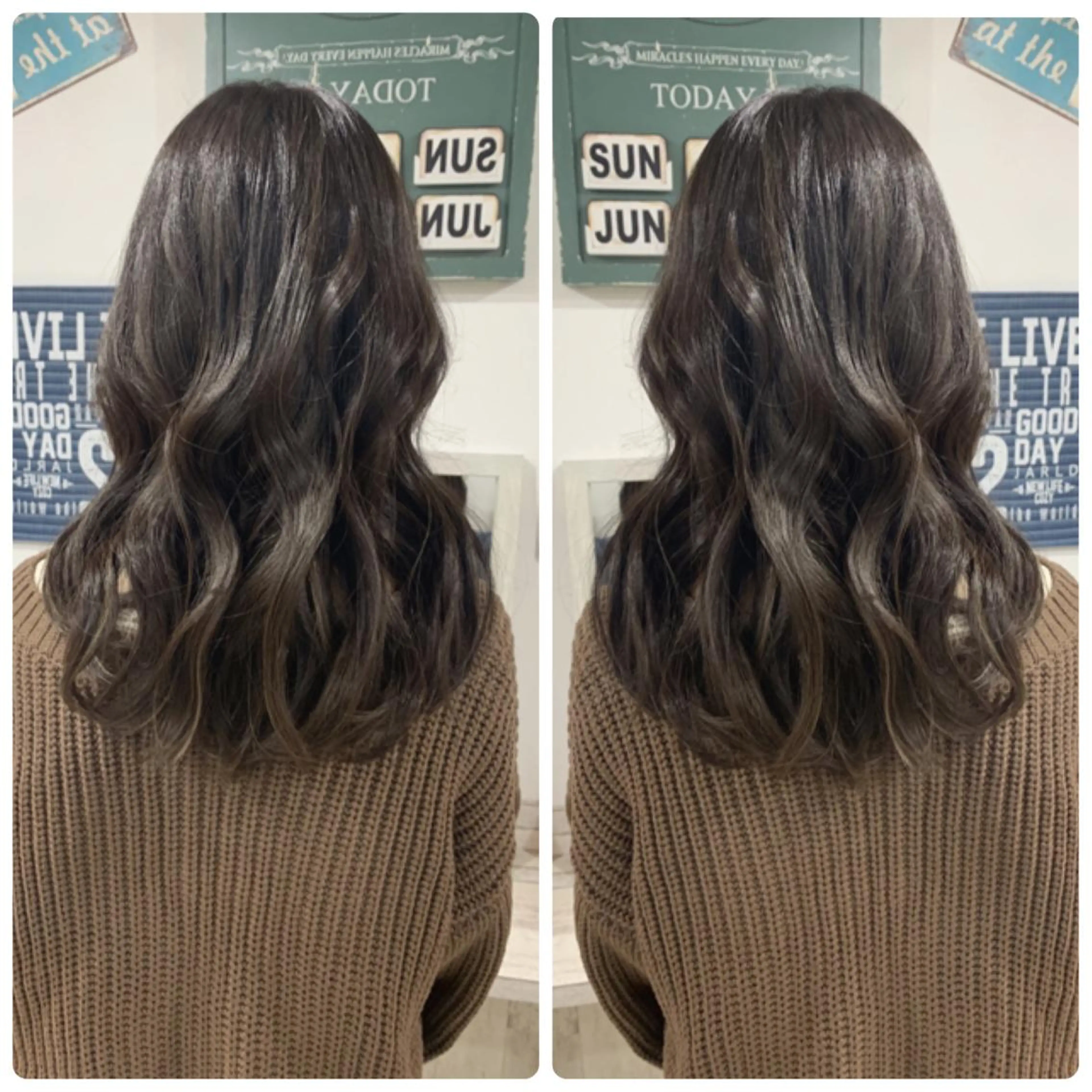 ロング カラー カット ヘアカラー 京都大人女性ショート 徒歩1分/秋山のヘアスタイル