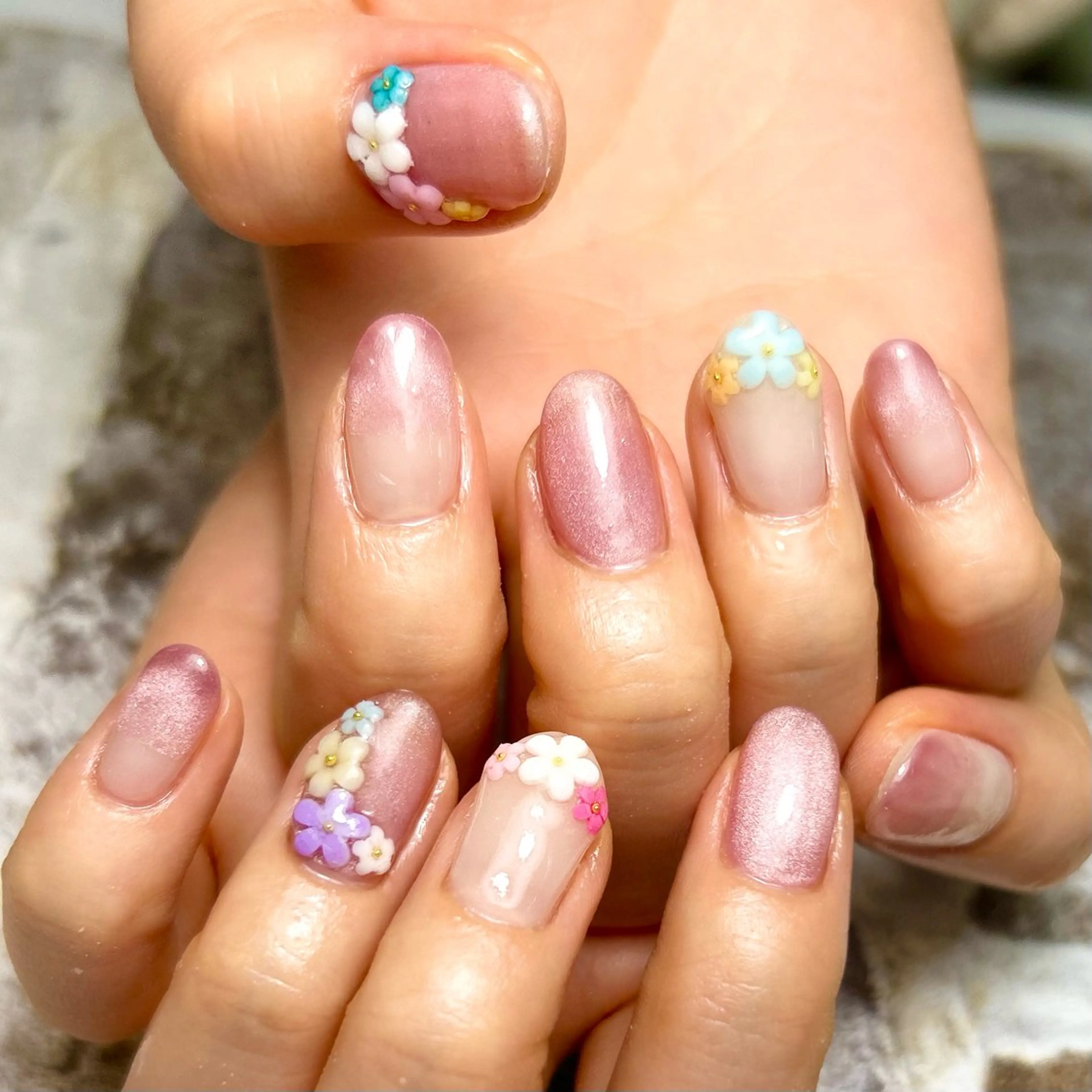 ネイル フラワーネイル 東十条muumii ネイルまつ毛のネイルデザイン