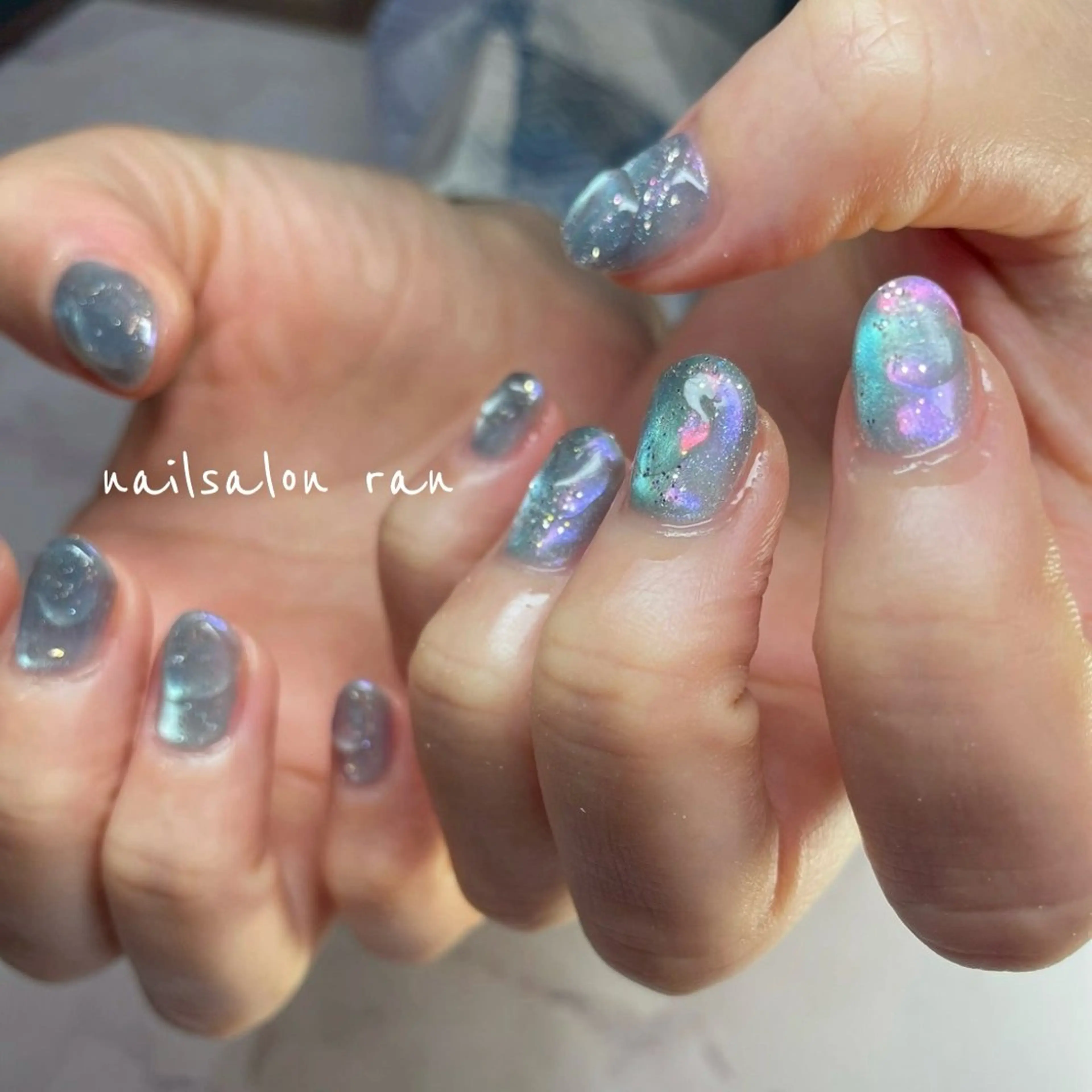 ネイル 氷ネイル・うるうるネイル ハンドネイル ハンドケア nailsalon ranのネイルデザイン