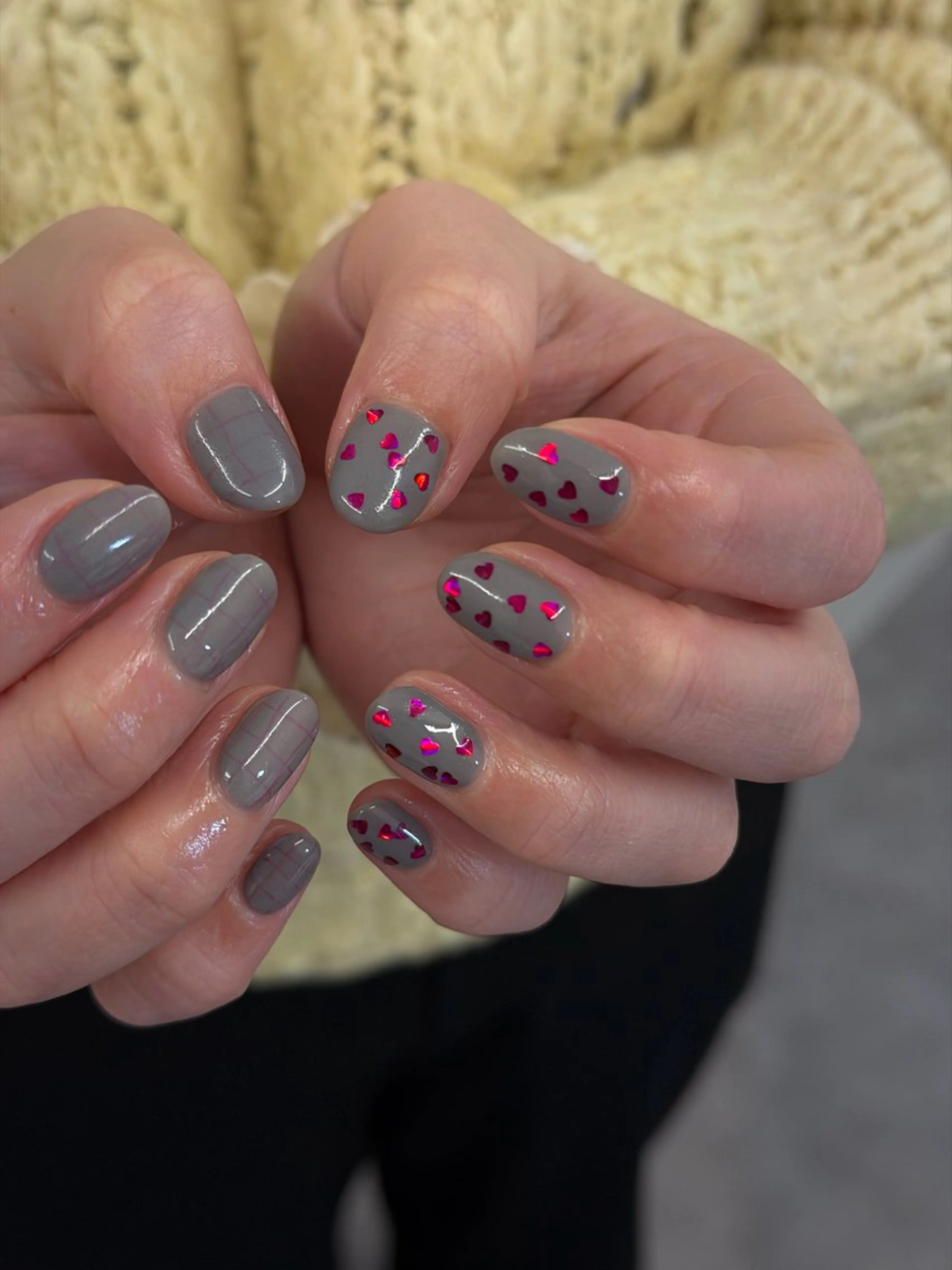 ネイル ジェルネイル ハート マグネットネイル ニュアンスネイル パラジェル ハンドネイル ハンドケア Bana_ Nailのネイルデザイン