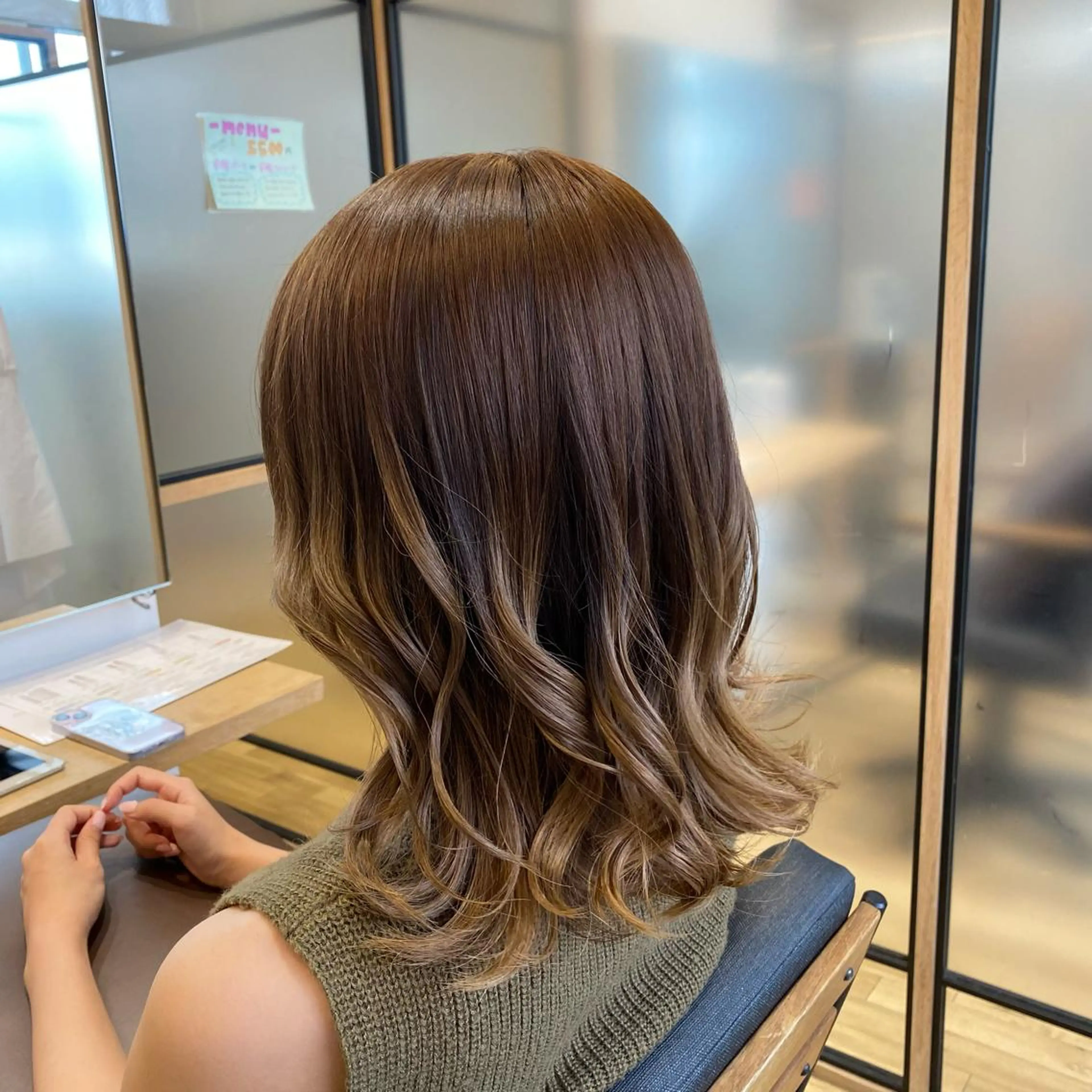 ミディアム カラー ヘアカラー ついざき はるかのヘアスタイル