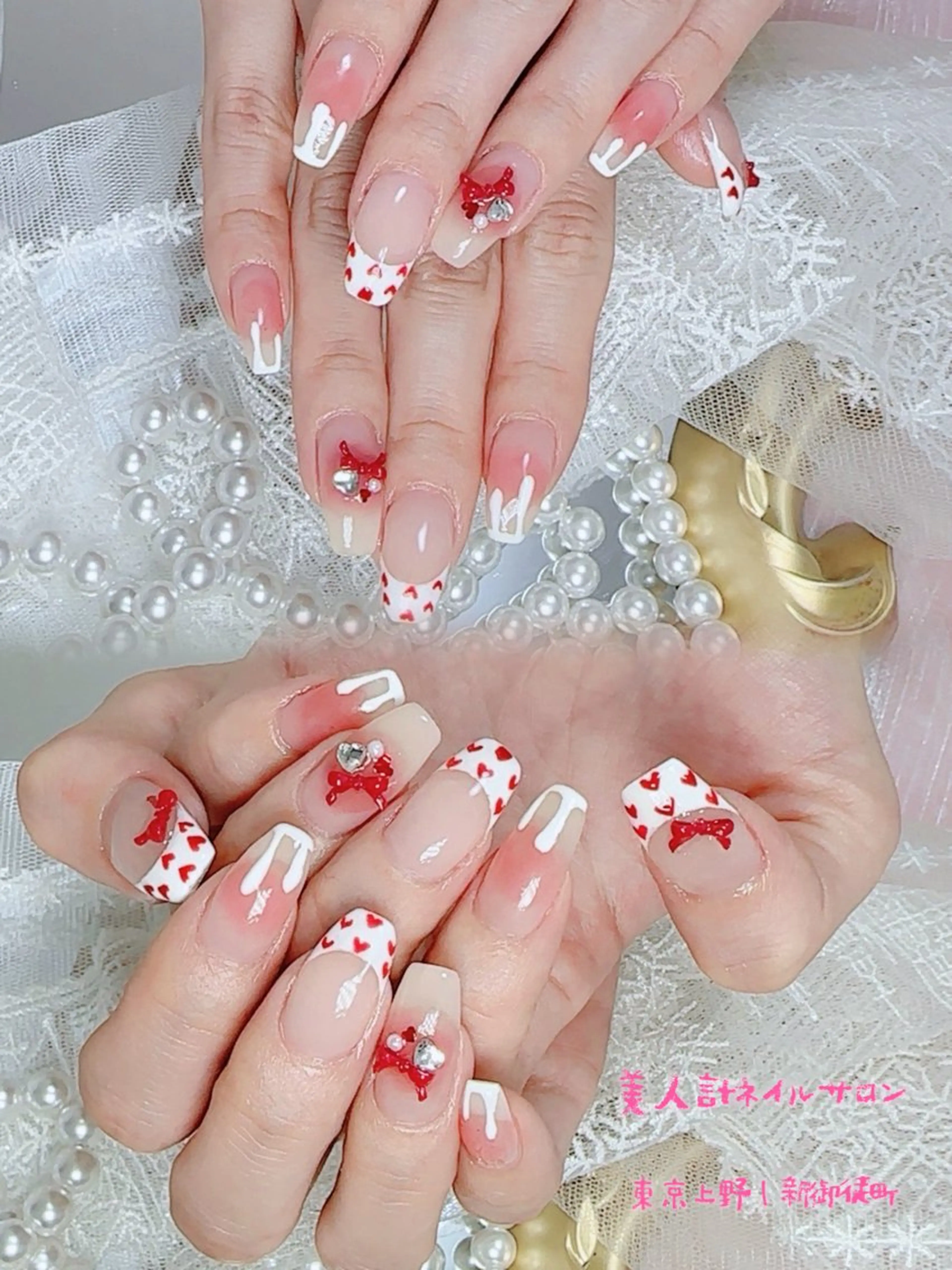 ネイル ハート ハンドネイル 中山 美月のネイルデザイン
