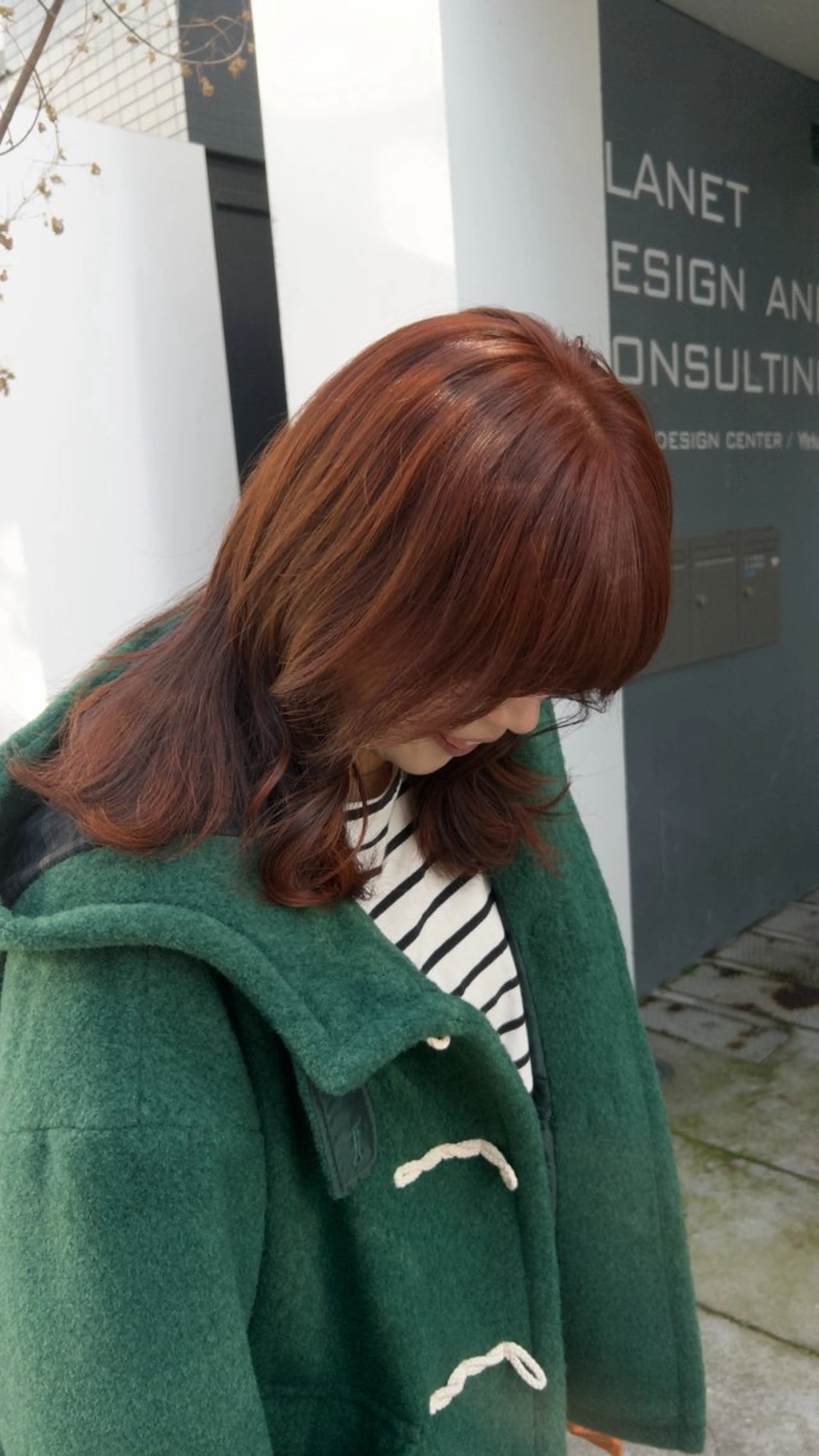 ミディアム カラー ヘアカラー トリートメント じゅわっと暖色カラー 🍊Moemiのヘアスタイル