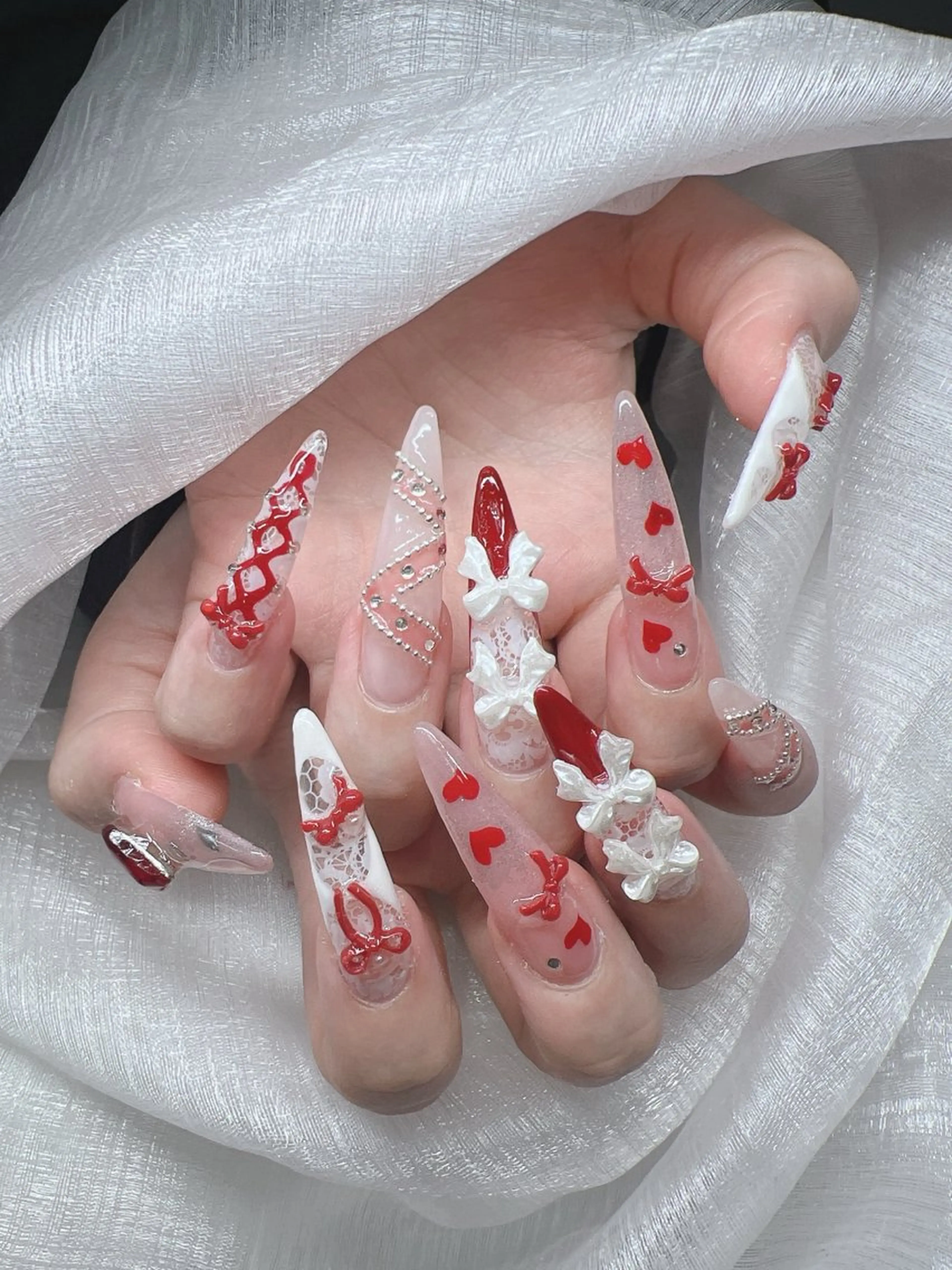 ネイル ハンドネイル Lee Nails チップ長さだし専門店のネイルデザイン