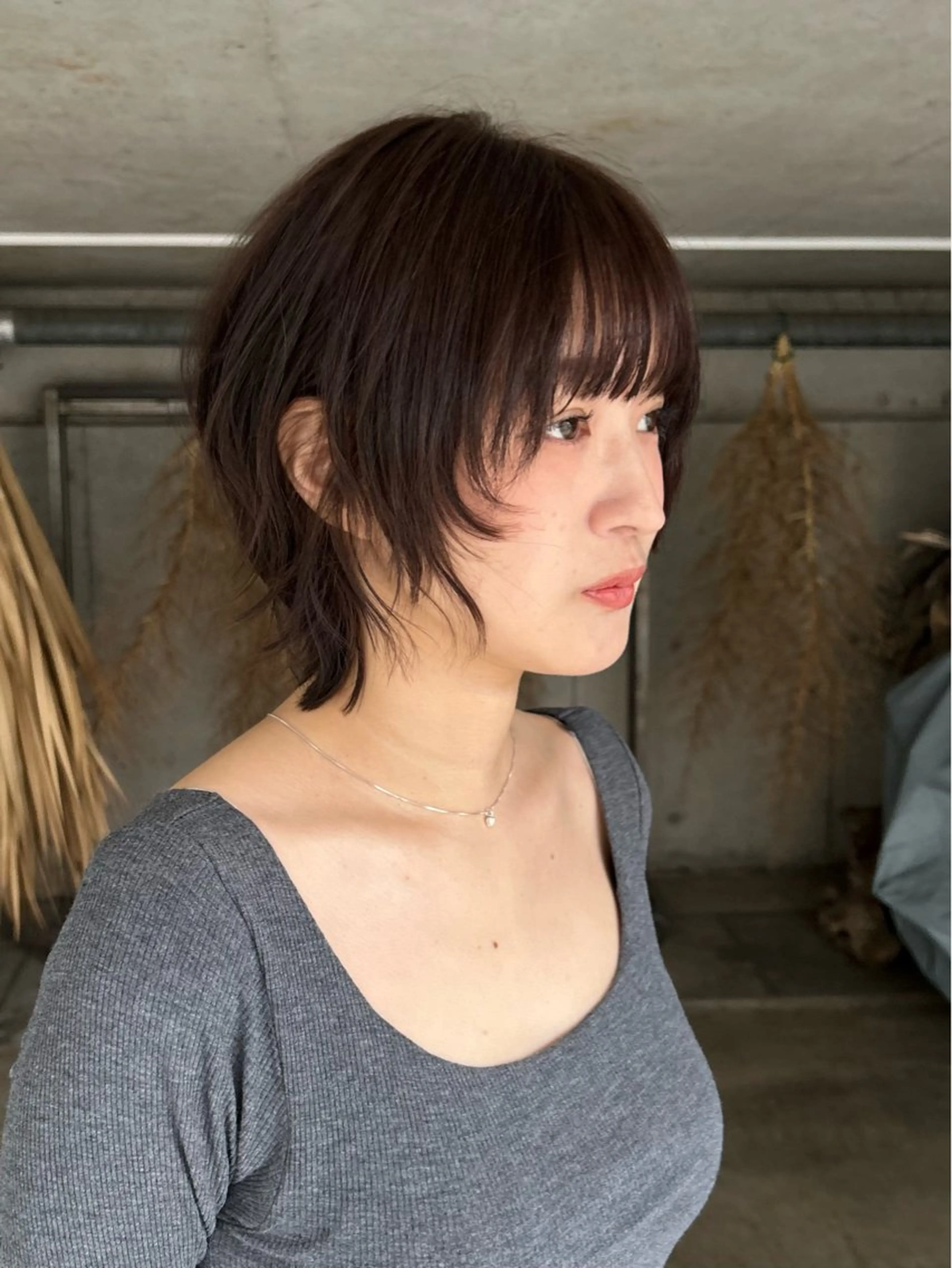 ショート yusa🌿‬レイヤ ー/赤みなしカラーのヘアスタイル