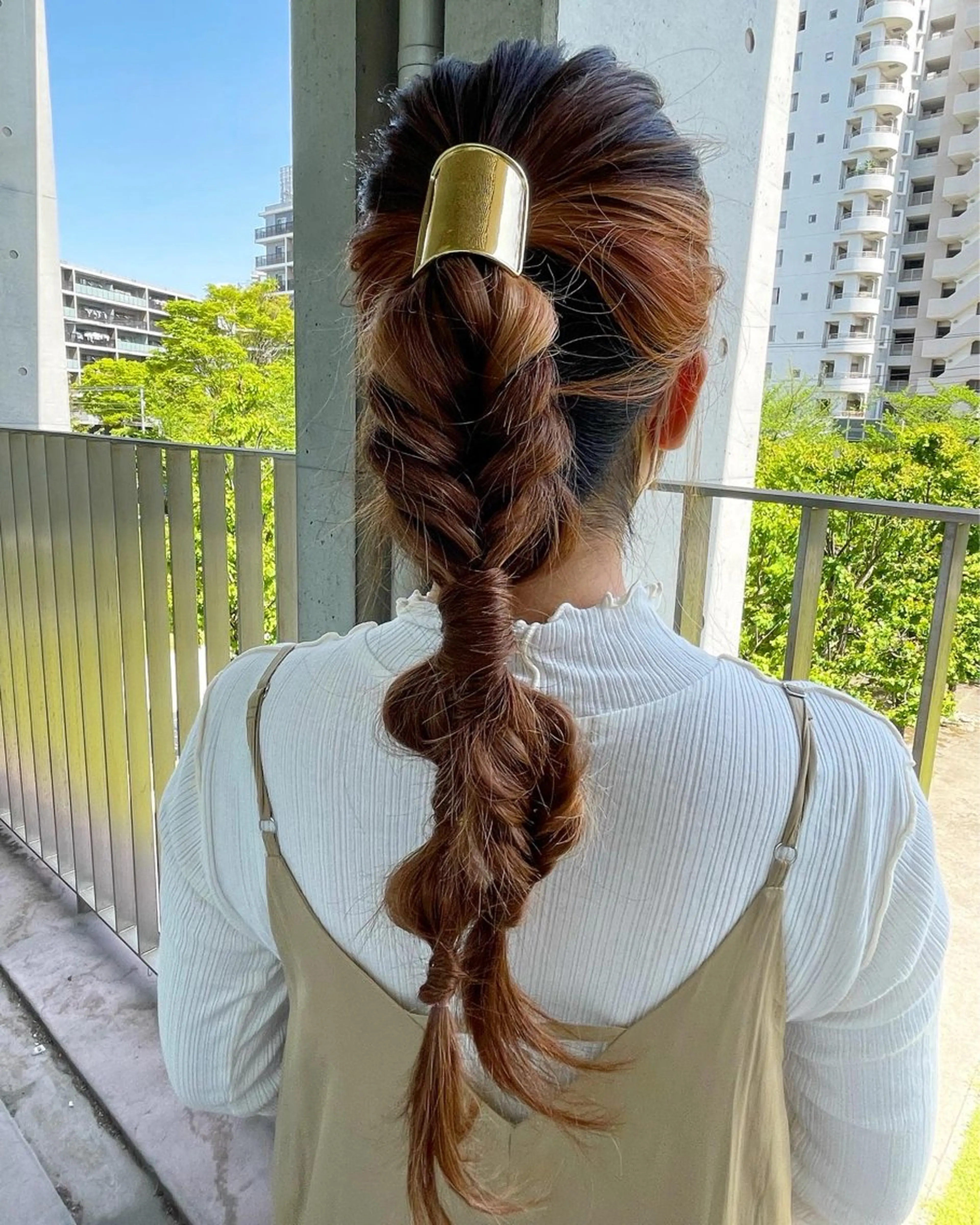 ロング ヘアアレンジ コテ巻きパーマ💙 シノヤユイのヘアスタイル