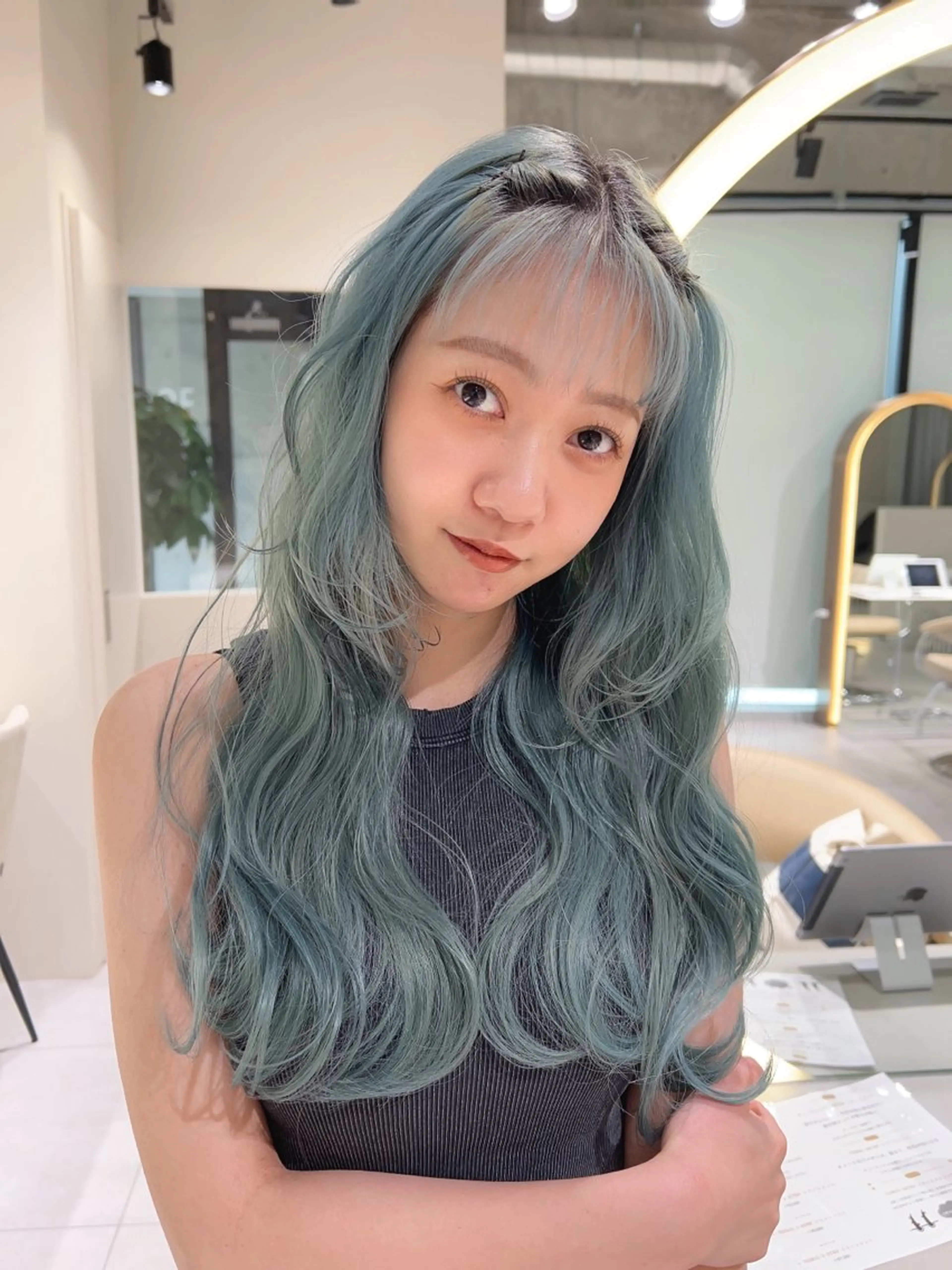 ロング 顔周り🇰🇷韓国 レイヤー/モエのヘアスタイル