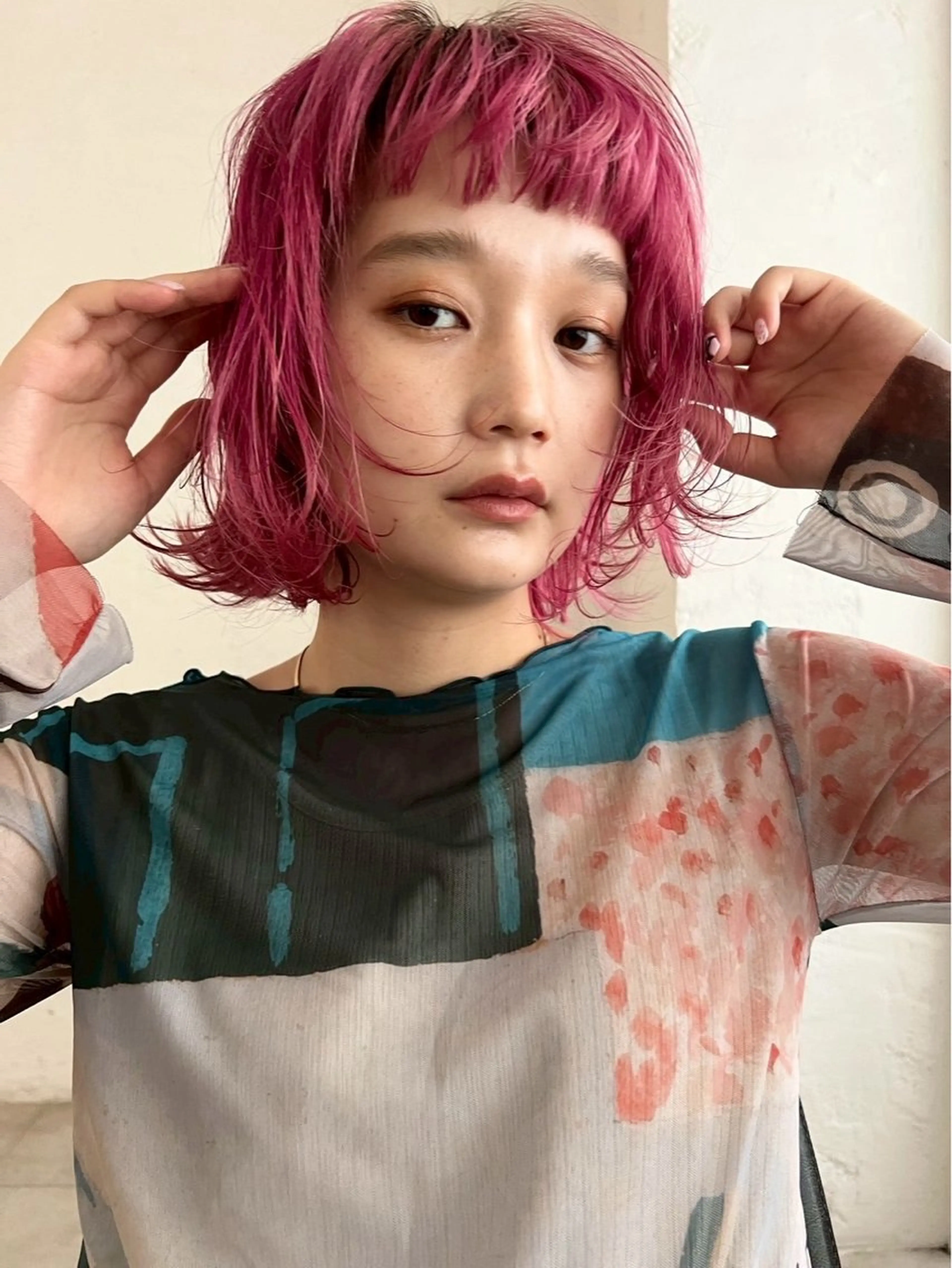 ミディアム カラー 🍒艶カラー/ベー ジュ/髪質改善🍒のヘアスタイル