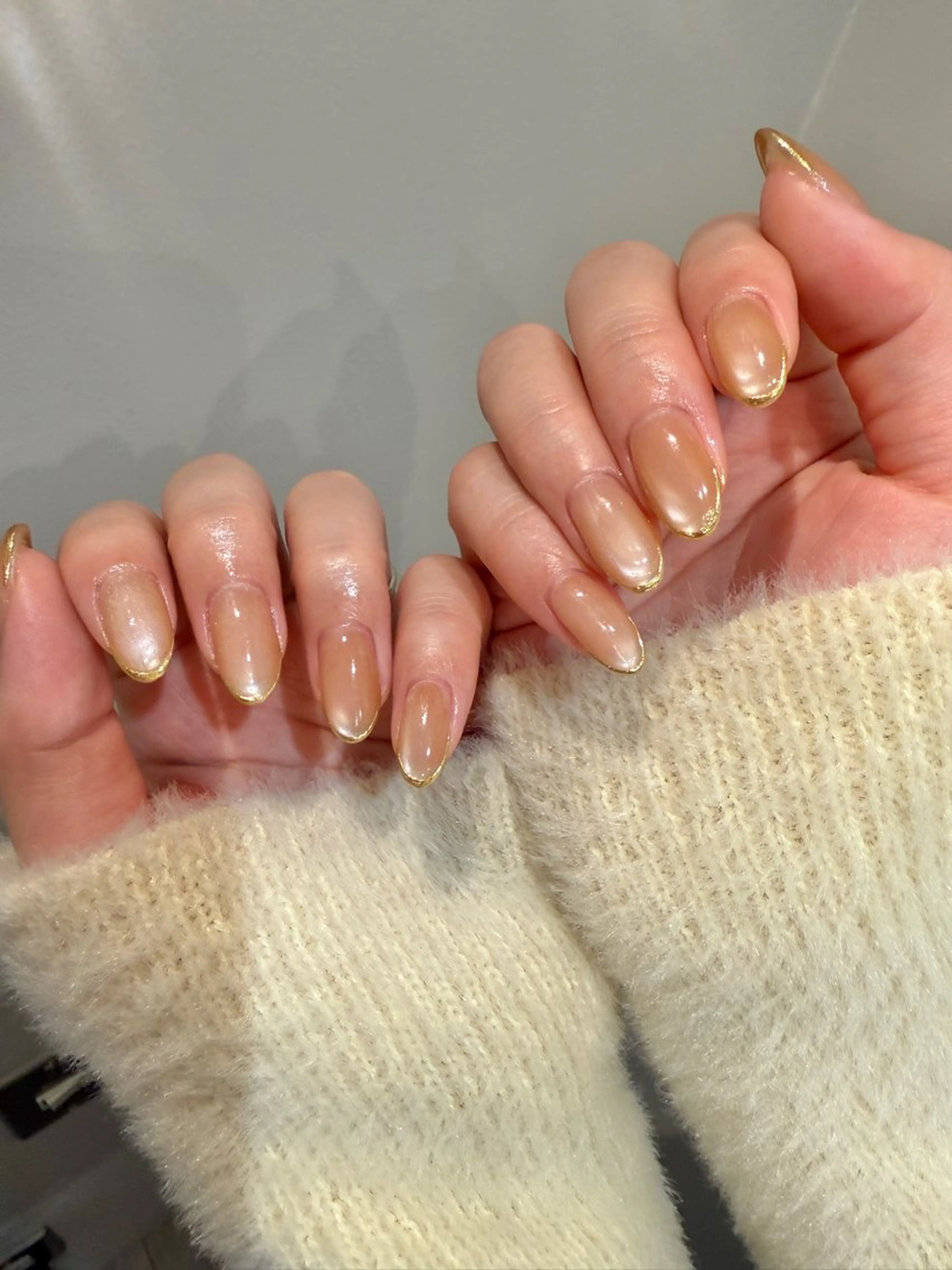 ネイル ゴールド ミラーネイル nail Latteのネイルデザイン