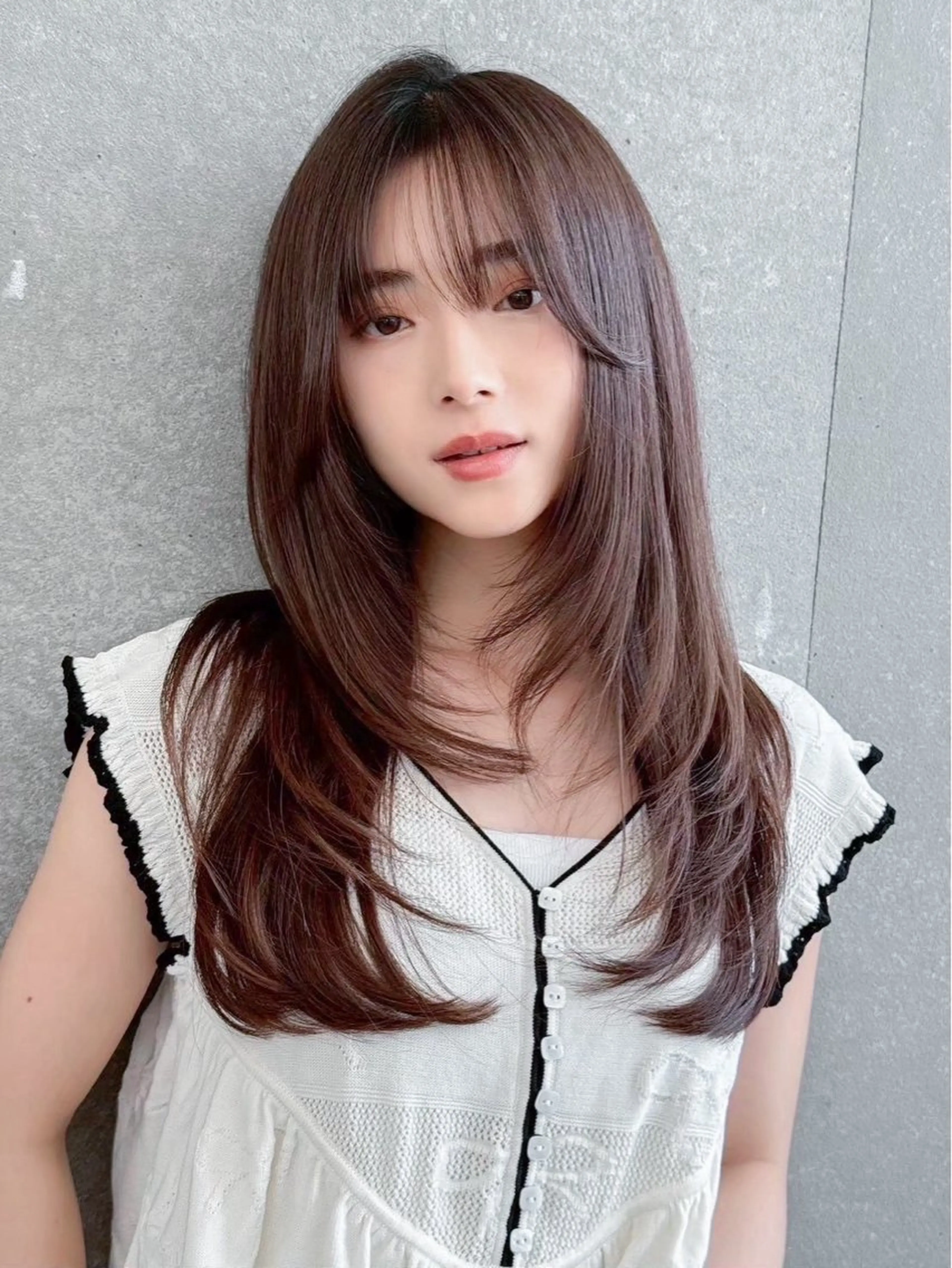 ミディアム 韓国風ヘア レイヤーカット カット ヘアカラー トリートメント 失敗しないレイヤー/ 顔まわり☀️しゅうとのヘアスタイル