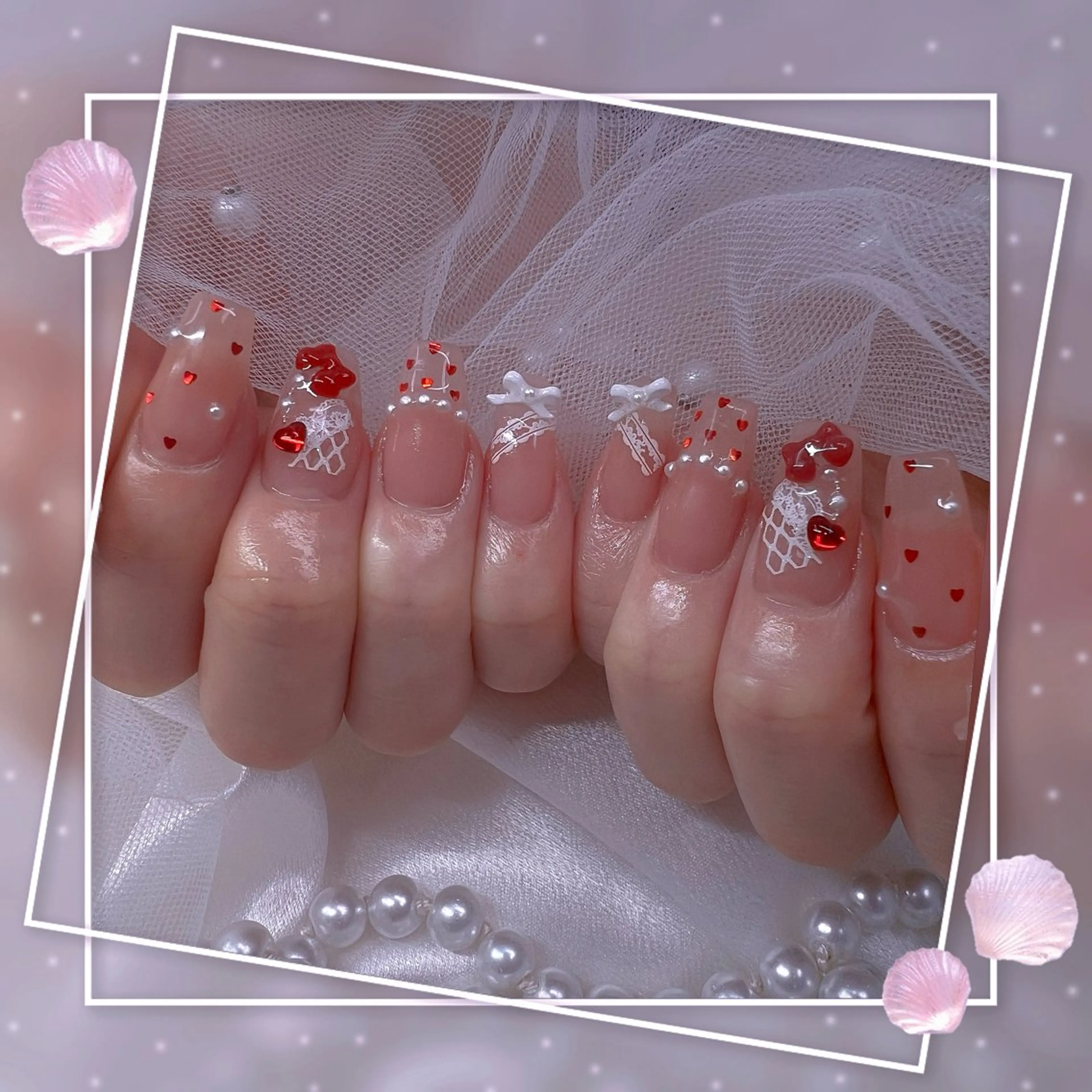 ネイル チークネイル ガーリー グラデーション マグネットネイル ピンク Chill Nailsalonのネイルデザイン
