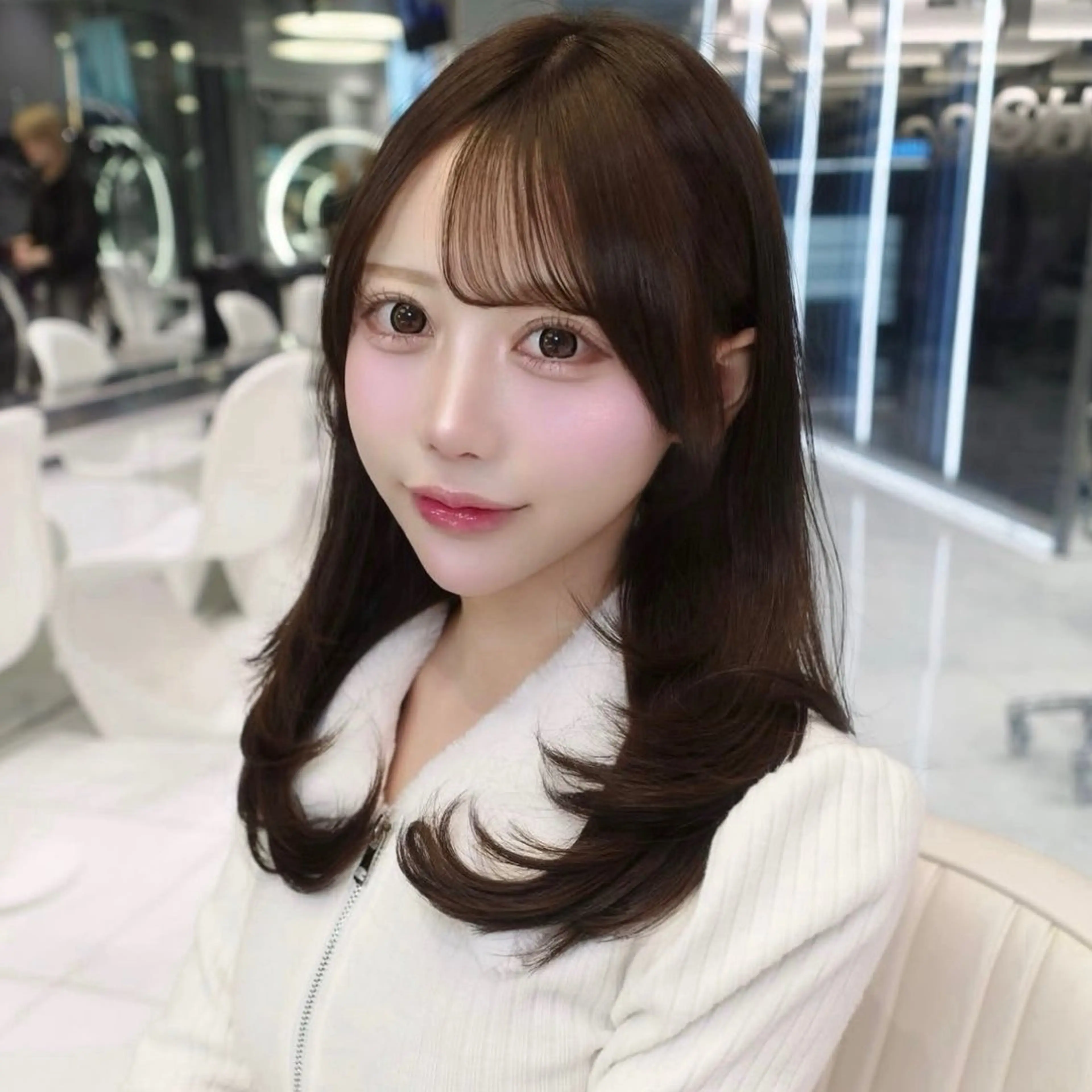 セミロング カラー くびれヘア 顔周りカット ハイレイヤー 韓国風ヘア レイヤーカット カット ヘアカラー トリートメント Nao/ 大宮/レイヤーカットのヘアスタイル