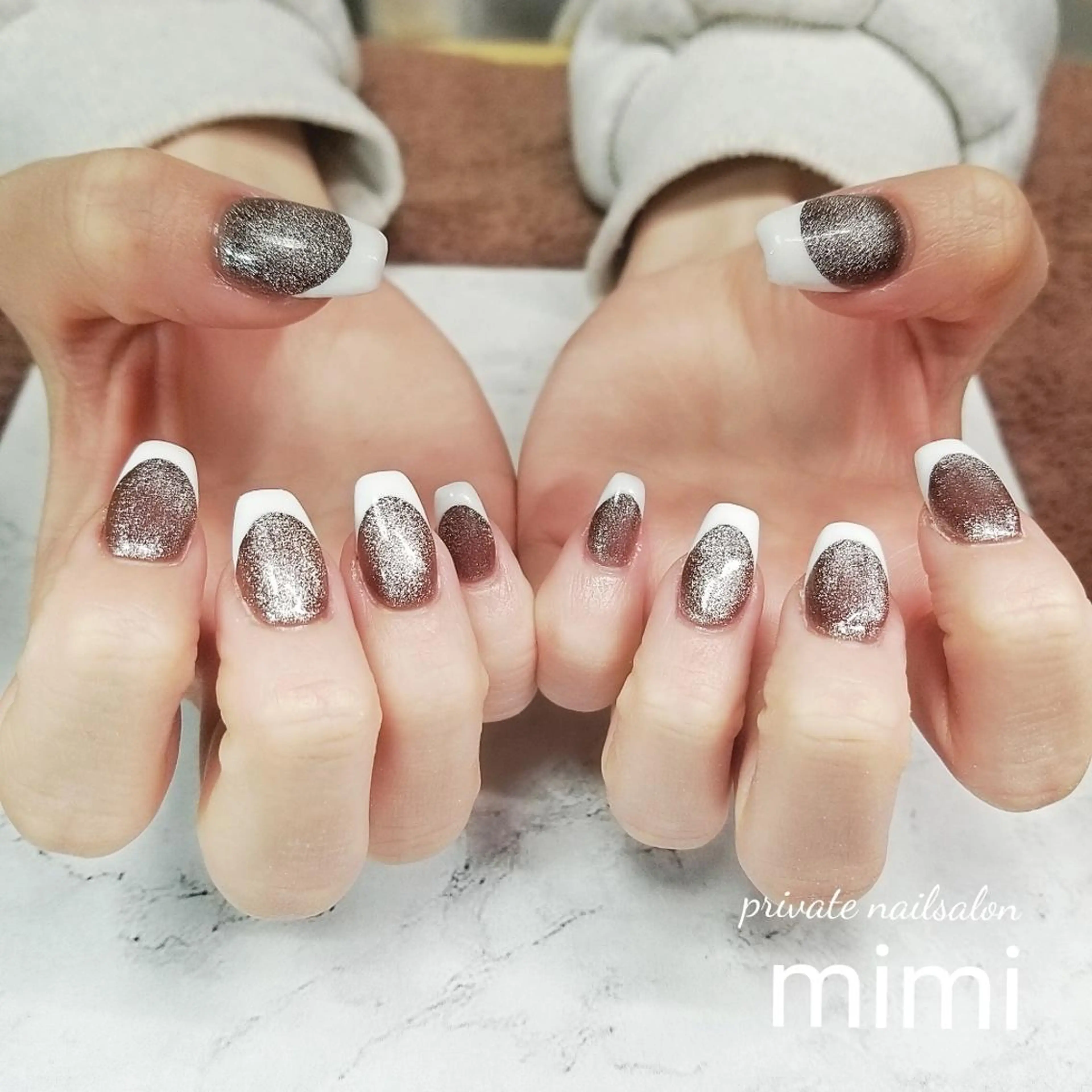 ネイル フレンチネイル マグネットネイル 博多ネイル ｍｉｍｉのネイルデザイン