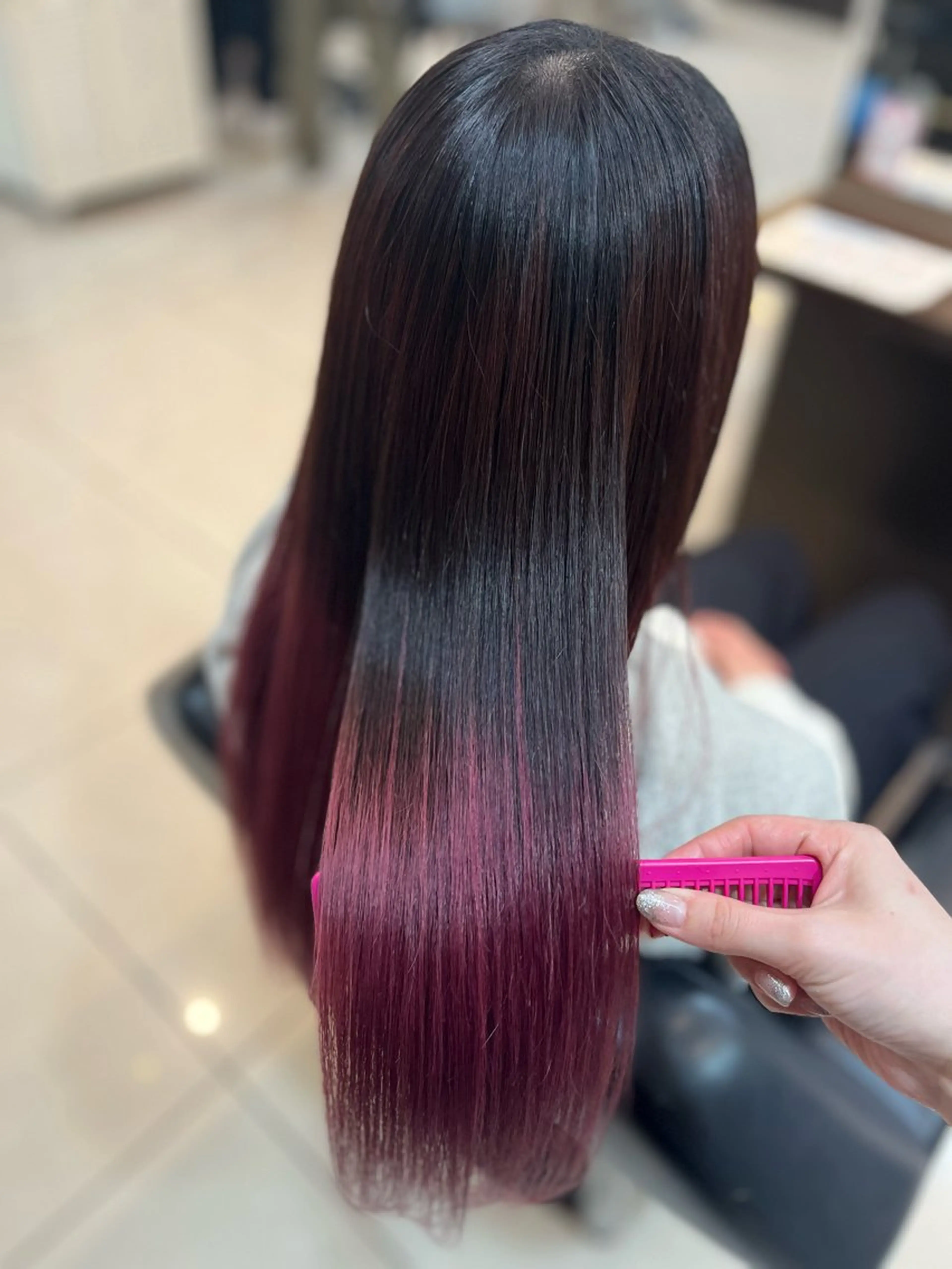 ロング カラー ピンクカラー トリートメント カット ヘアカラー 🍒 SANA🍒のヘアスタイル