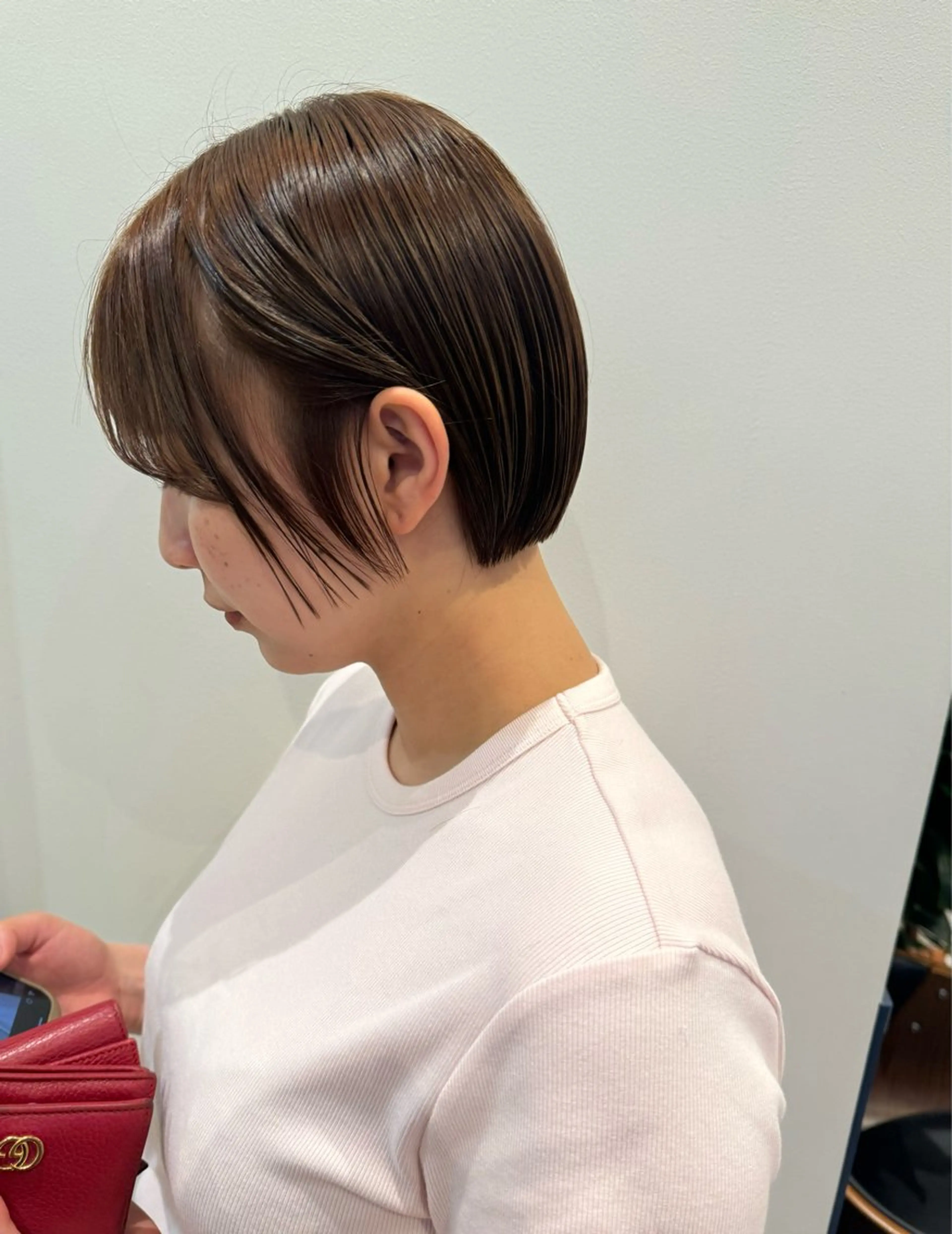 ショート ショートボブ ボブ ショートヘア 髪質改善トリートメント×白髪ぼかしハイライトカラーTOUKA南流山駅前店【トウカ】所属・佳乃 【南流山】のヘアスタイル