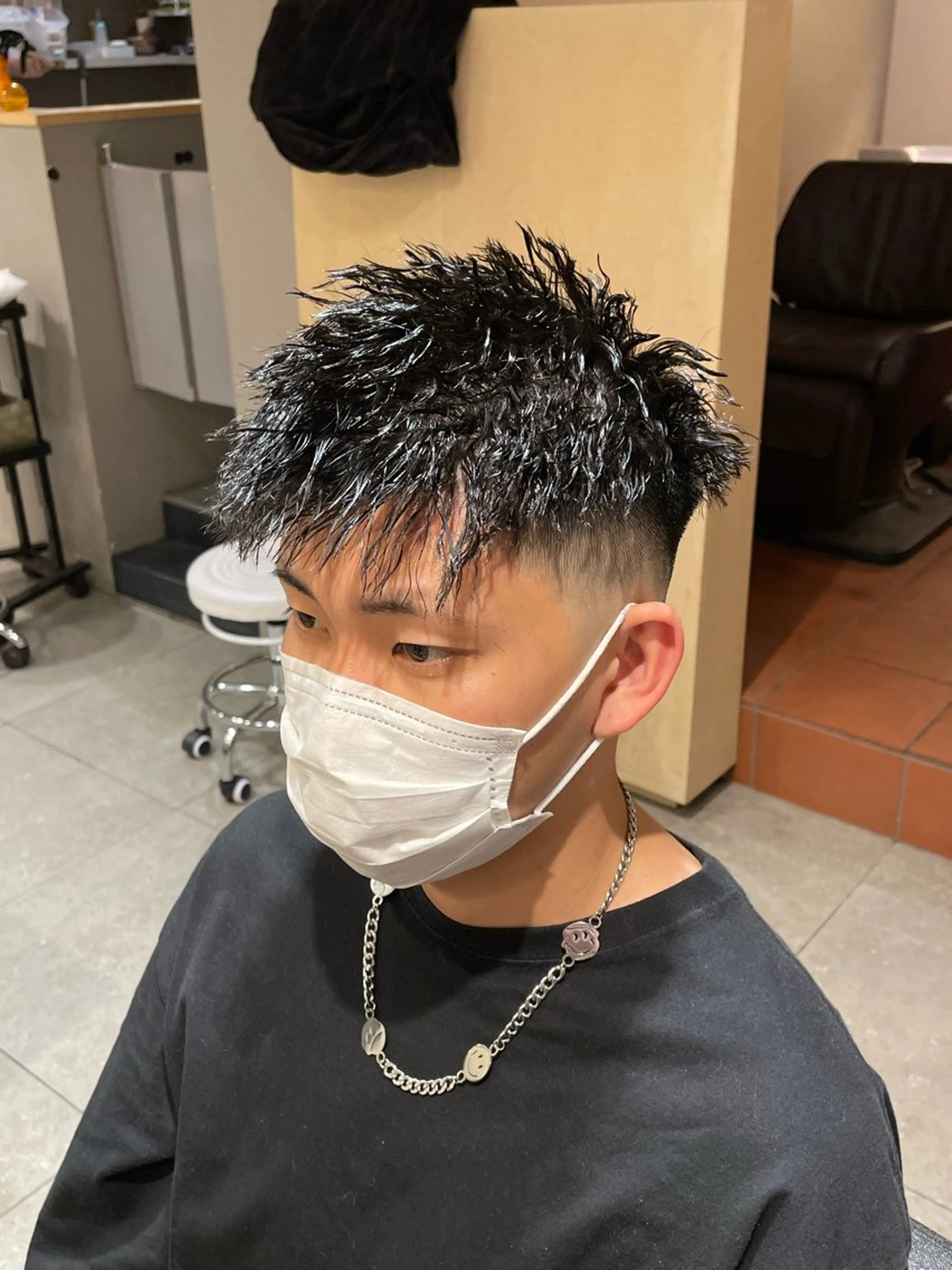 パーマ メンズ フェードカット スキンフェード 渋谷/フェード/ 國分 翔のヘアスタイル