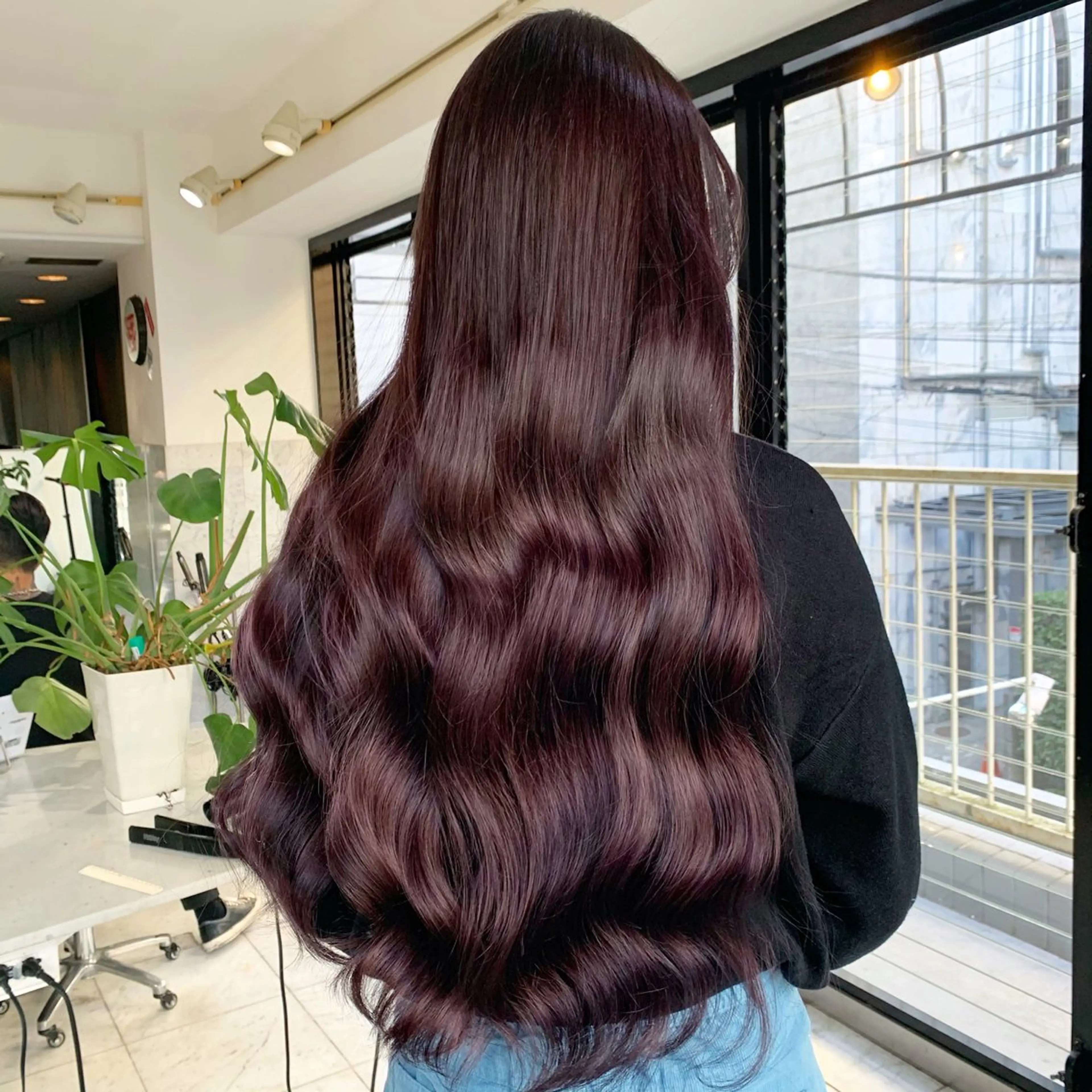 ロング カラー ブリーチ ボルドーカラー ダブルカラー ブリーチなしカラー ピンクカラー RYOSUKE ハイトーンのヘアスタイル