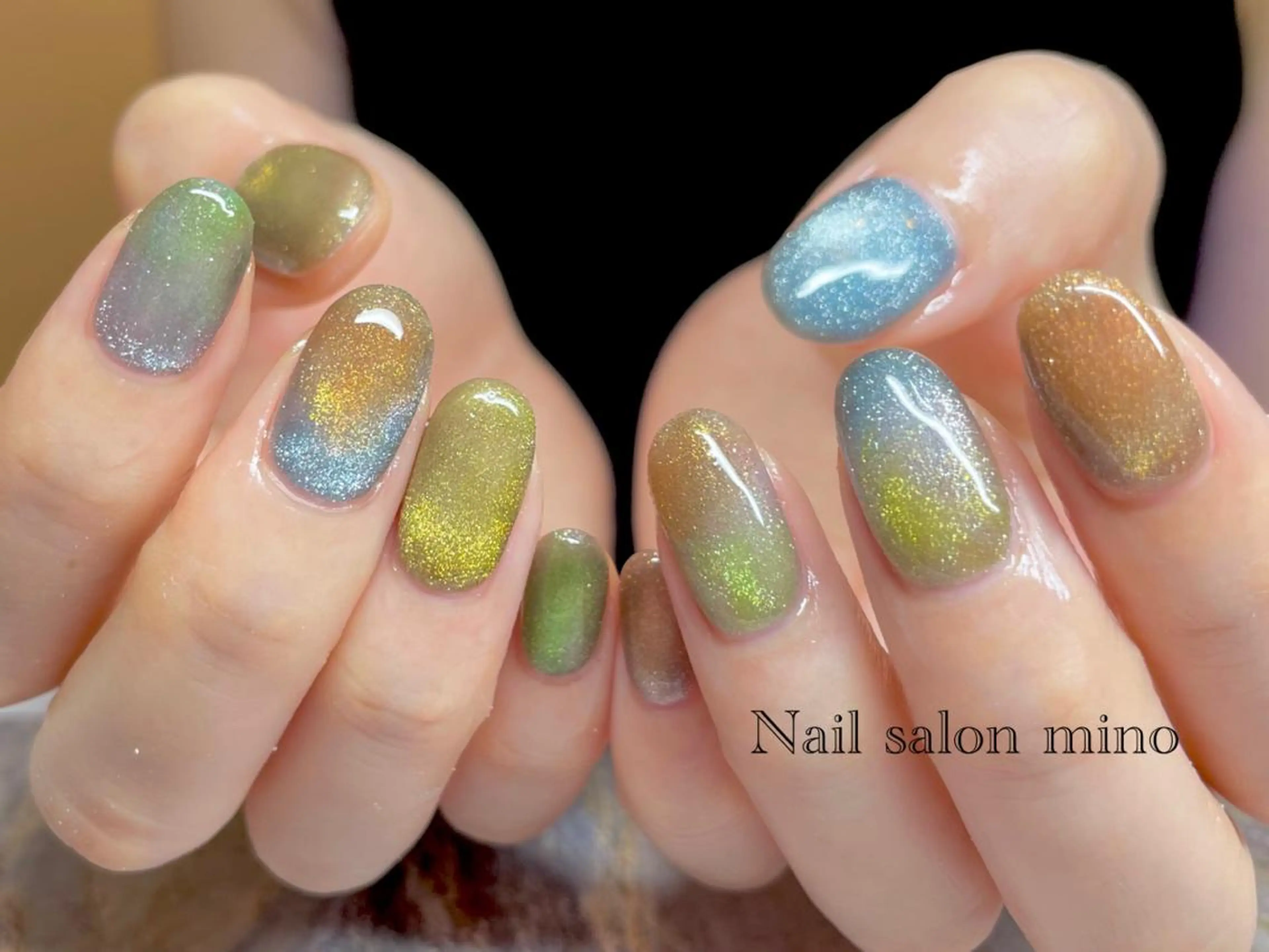 ネイル アートネイル マグネットネイル シンプルネイル 三野　nail salon minoのネイルデザイン