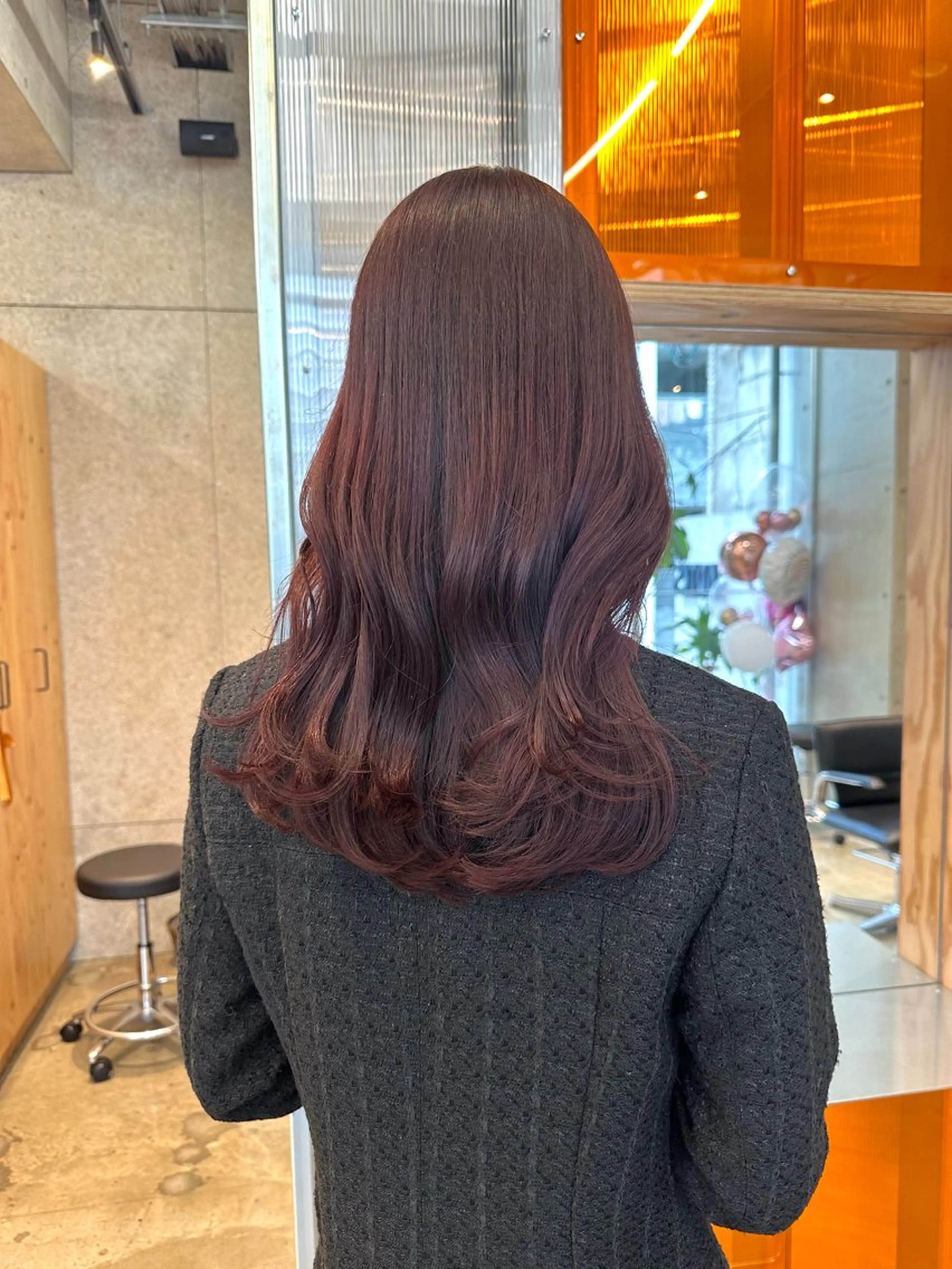 ロング カラー ヘアアレンジ レッドカラー カット ヘアカラー トリートメント REONA🪽✨薬院 レイヤーカット🫧のヘアスタイル
