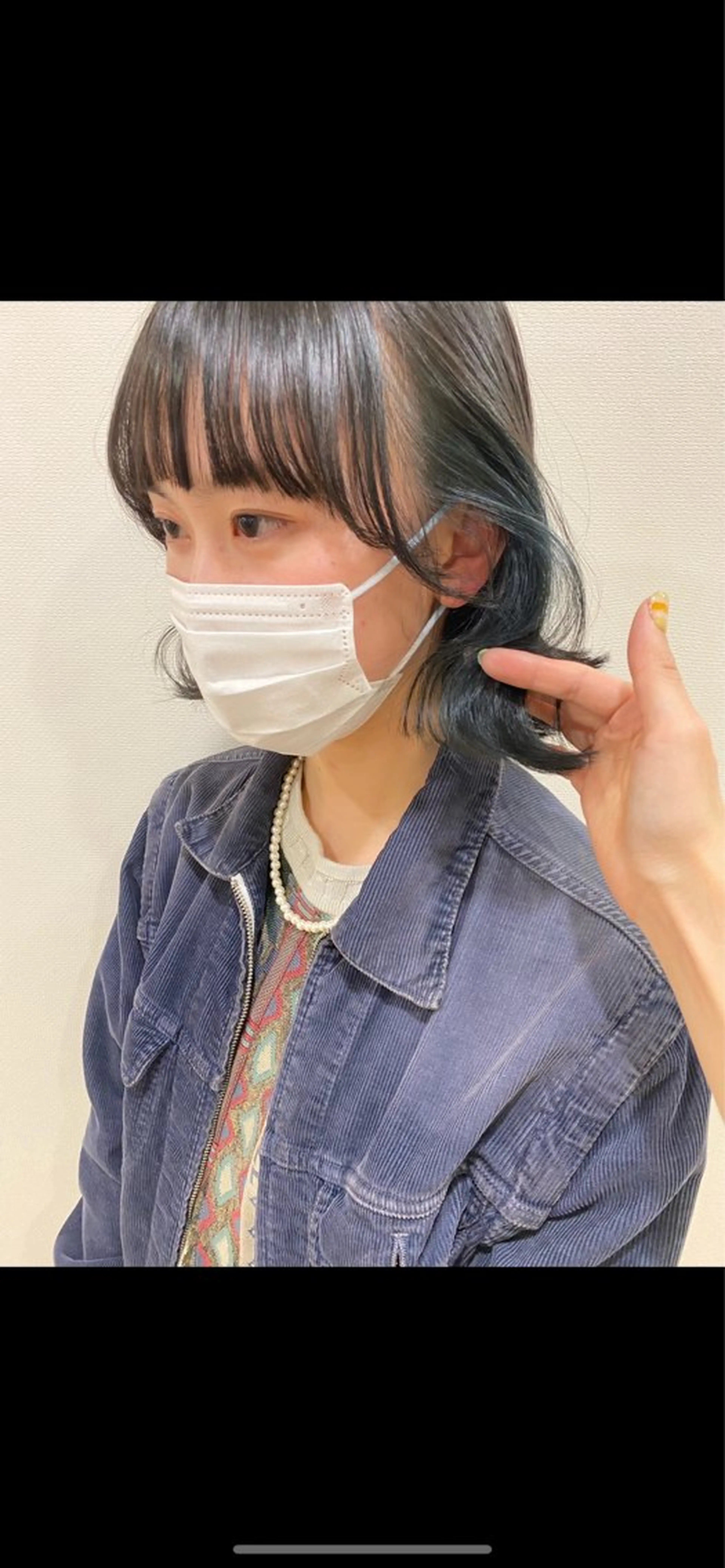 ショート カラー インナーカラー ネイビーカラー カット ヘアカラー トリートメント erika /韓国ヘアのヘアスタイル