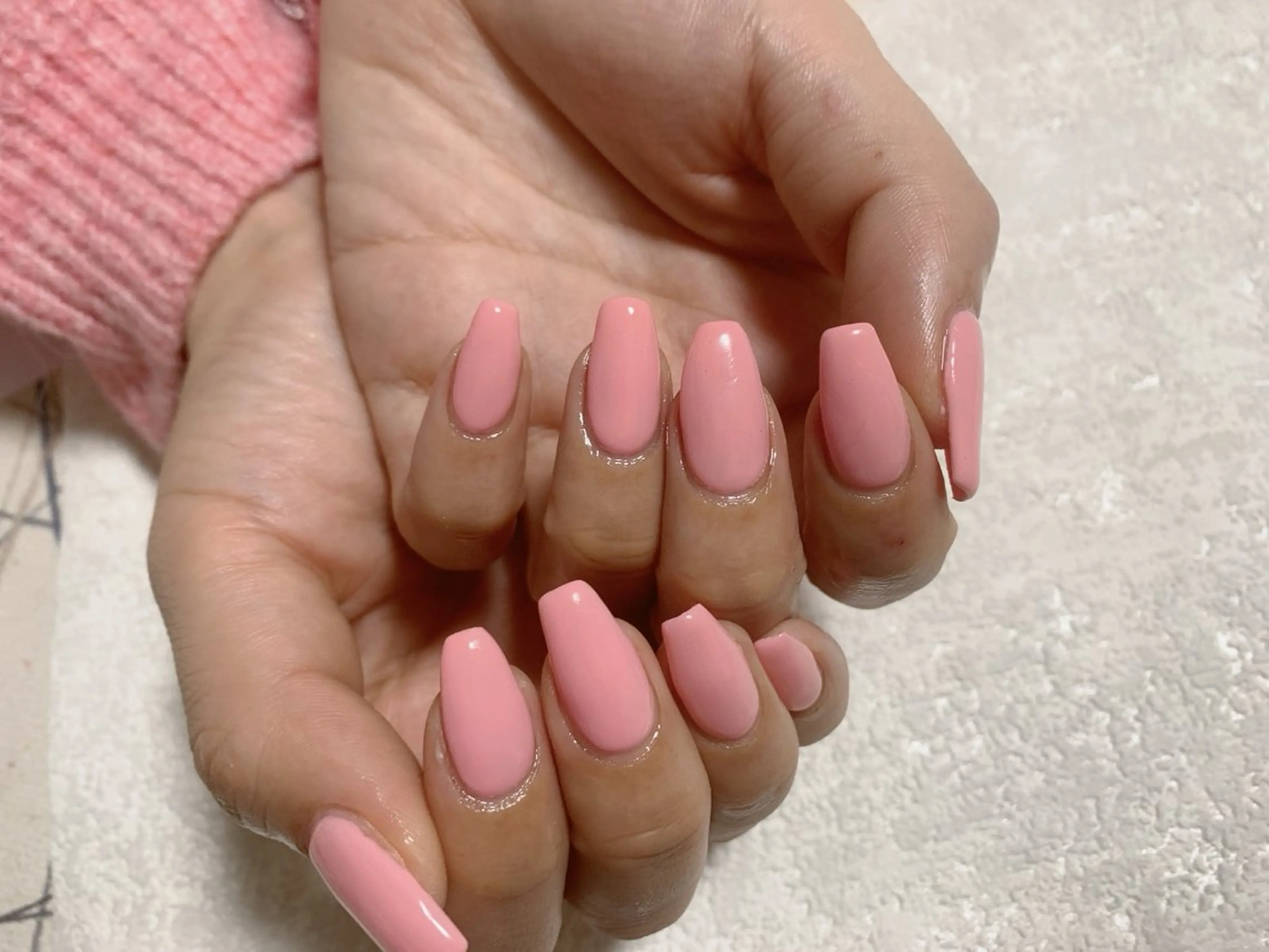 ネイル ジェルネイル メンズネイル ワンカラーネイル パラジェル ピンク kiki nail たまプラーザのネイルデザイン