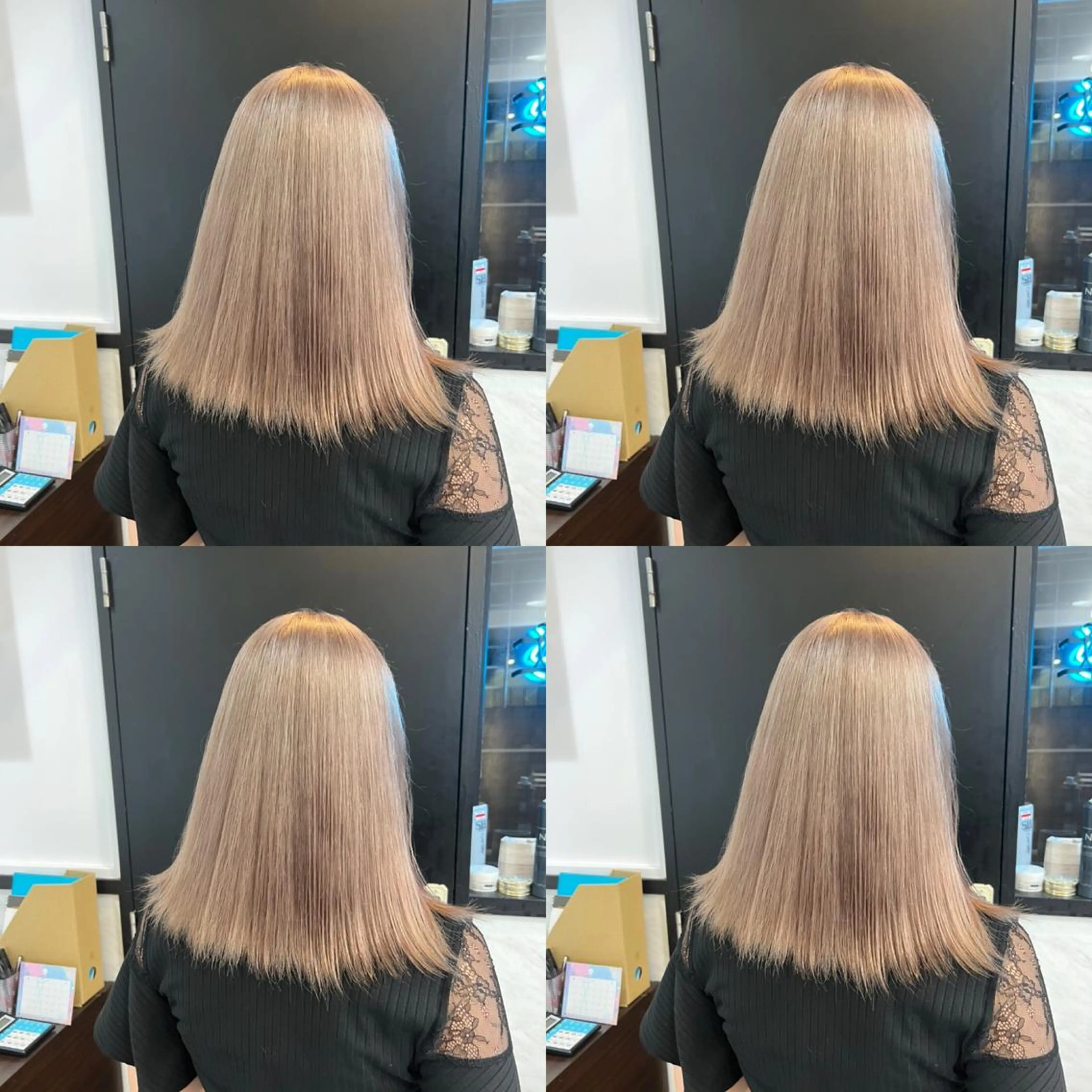 ミディアム カラー カット ヘアカラー トリートメント ✨髪質改善✖︎顔周り レイヤー✨ナカムラのヘアスタイル