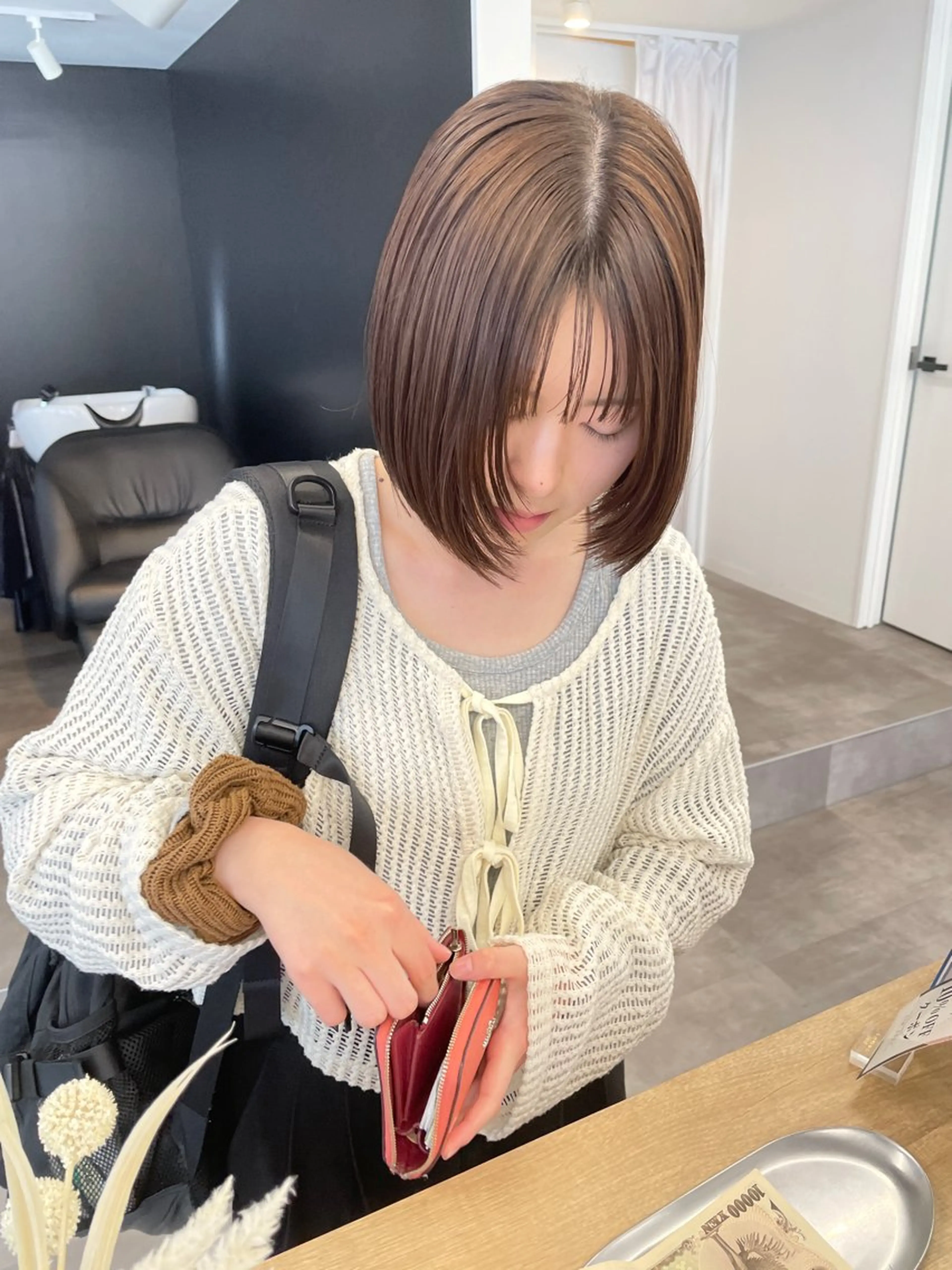 ミディアム カラー ボブレイヤー ボブ レイヤーカット 🫧透明感カラー/ ボブ/小笠原汐海🪽のヘアスタイル