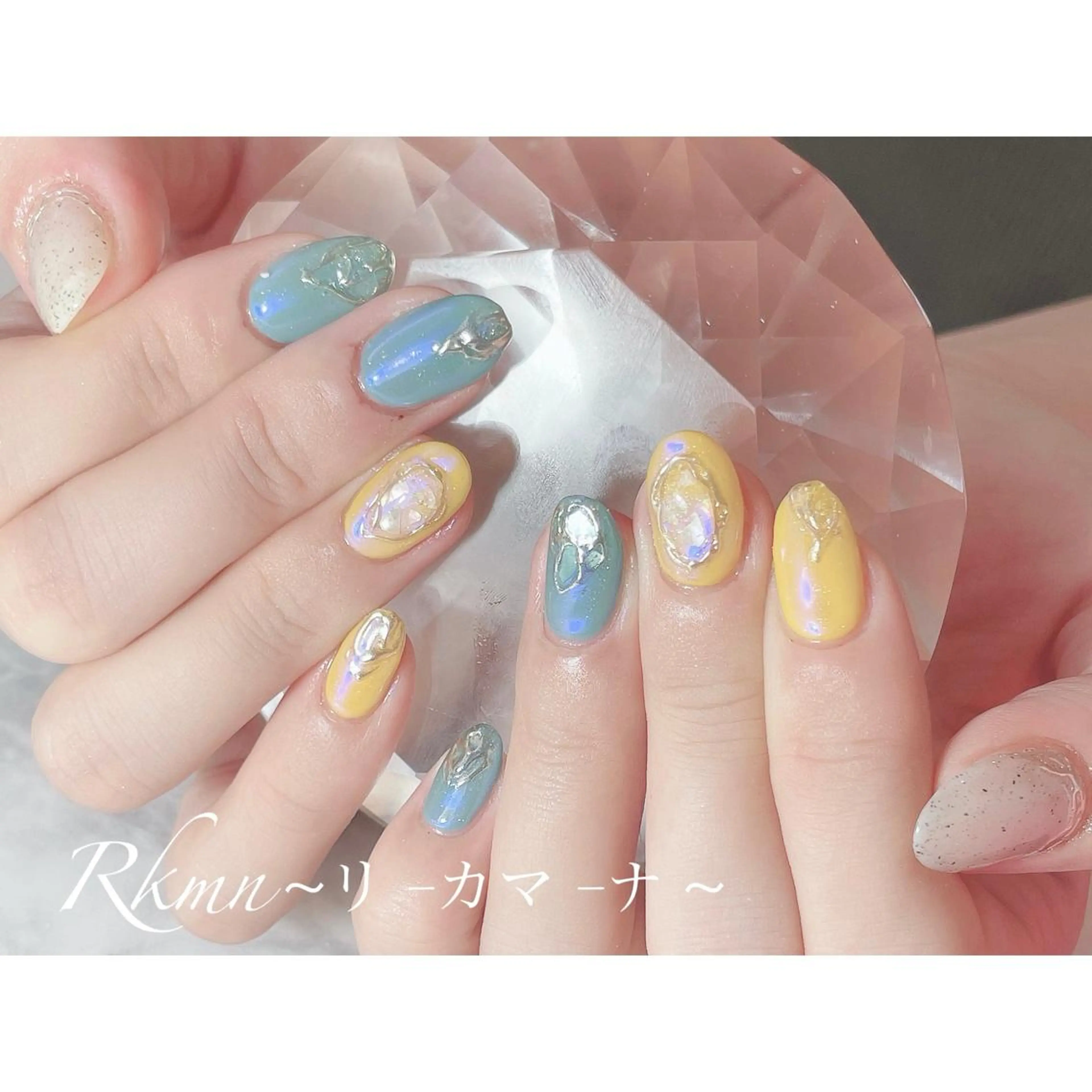 ネイル アートネイル オーロラネイル フレンチネイル ジェルネイル グラデーション ハンドネイル フットネイル ハンドケア Rkmn ~リ-カマ-ナ~のネイルデザイン