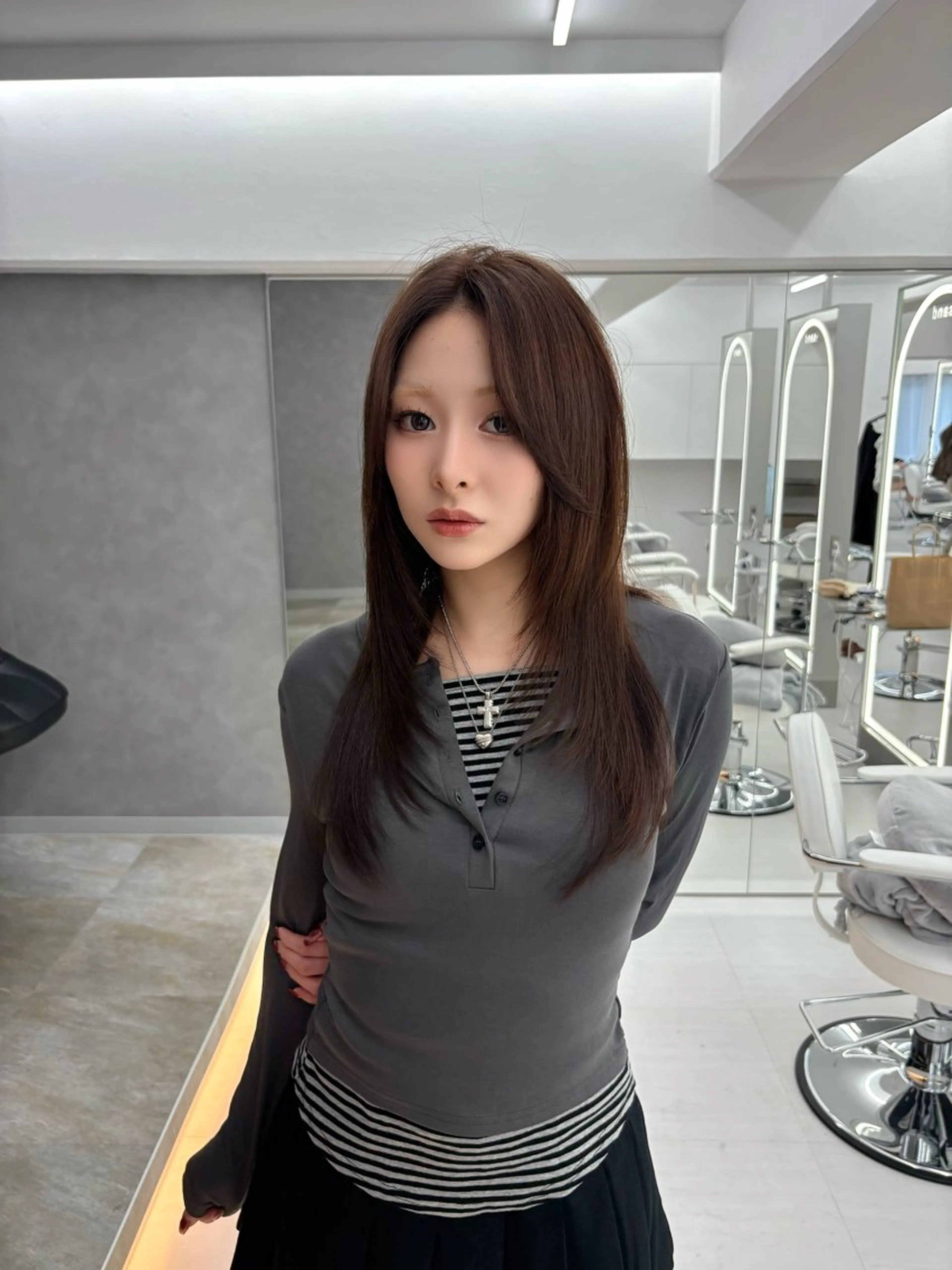 ロング sand clear横浜本店所属・似合わせレイヤー🌟 巻ける縮毛矯正みつきのヘアスタイル