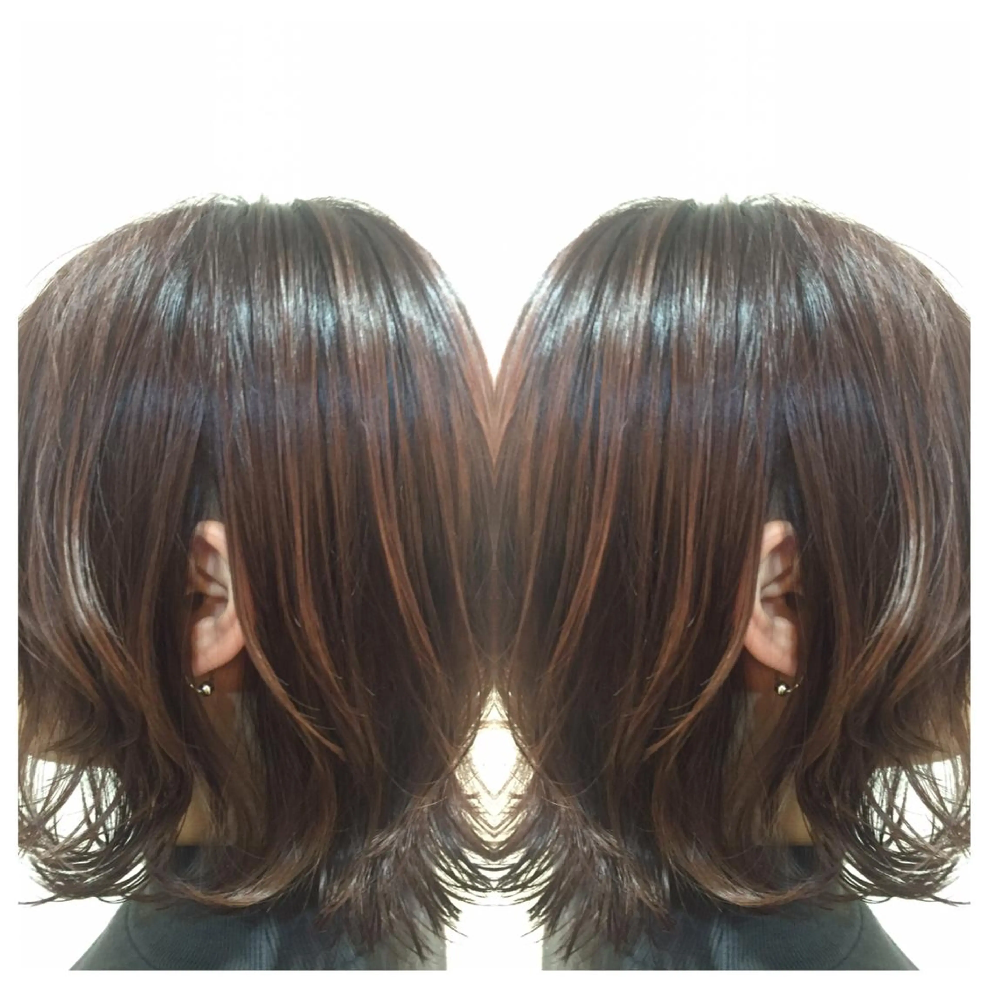 ミディアム レイヤーカット 髪質改善/痛ませ ないカラー/西村航大のヘアスタイル