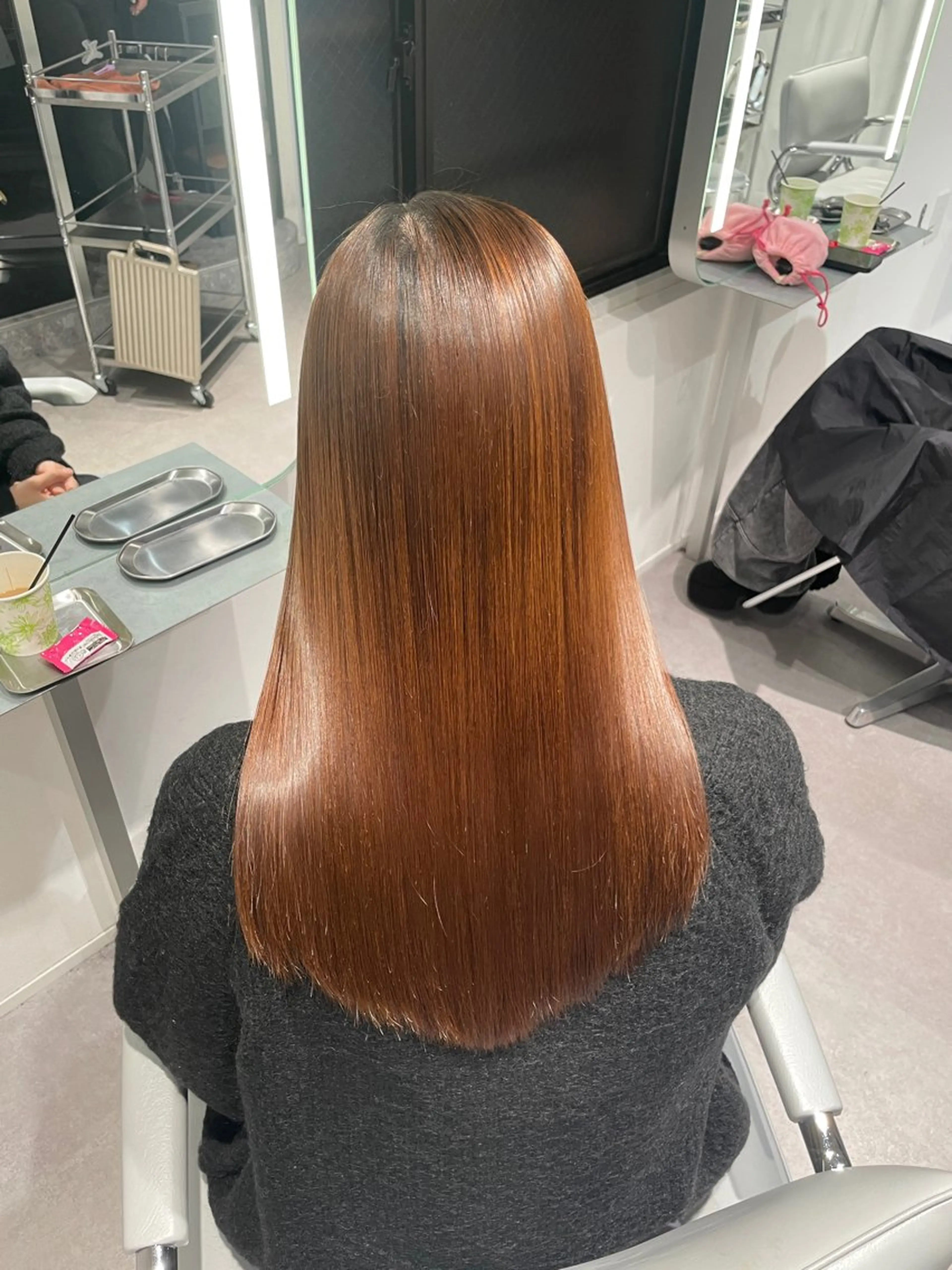 ミディアム 縮毛矯正 unique RINNEのヘアスタイル