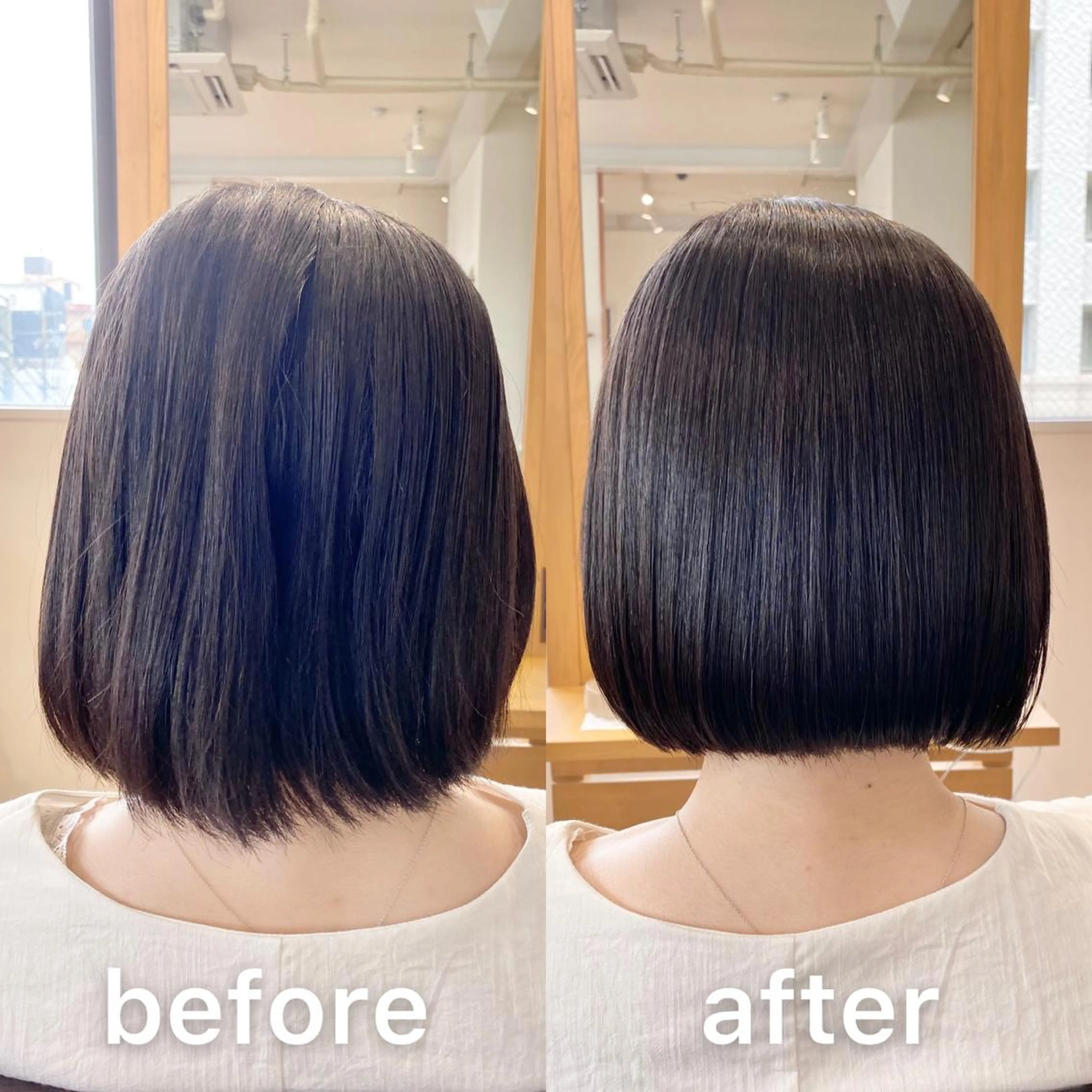 ショート パーマ 前下がりボブ ボブ くせ毛 髪質改善 ショートヘア 髪質改善特化KIZU /艶髪研究（京都）のヘアスタイル