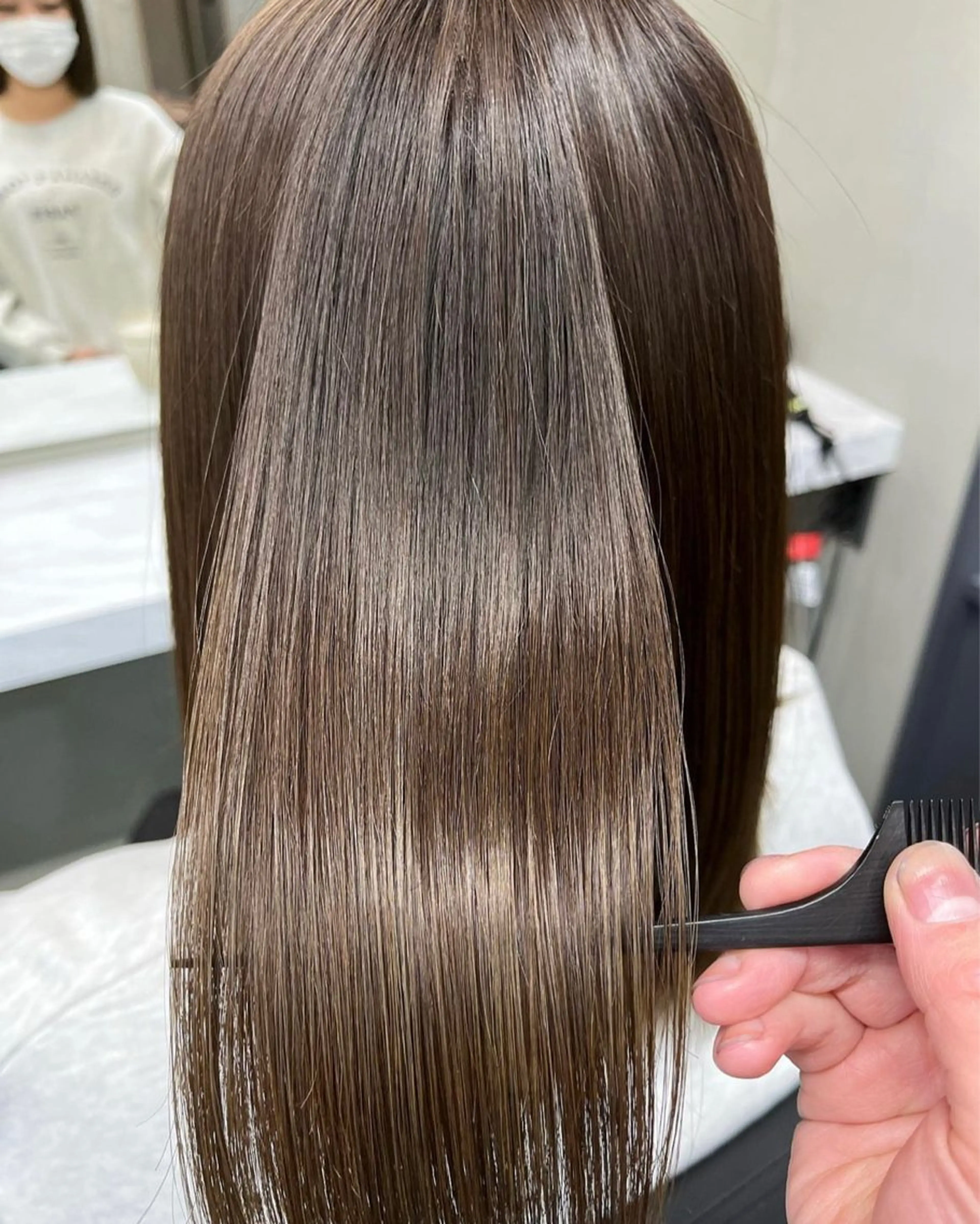 セミロング カット 縮毛矯正 トリートメント 花田 麟のヘアスタイル