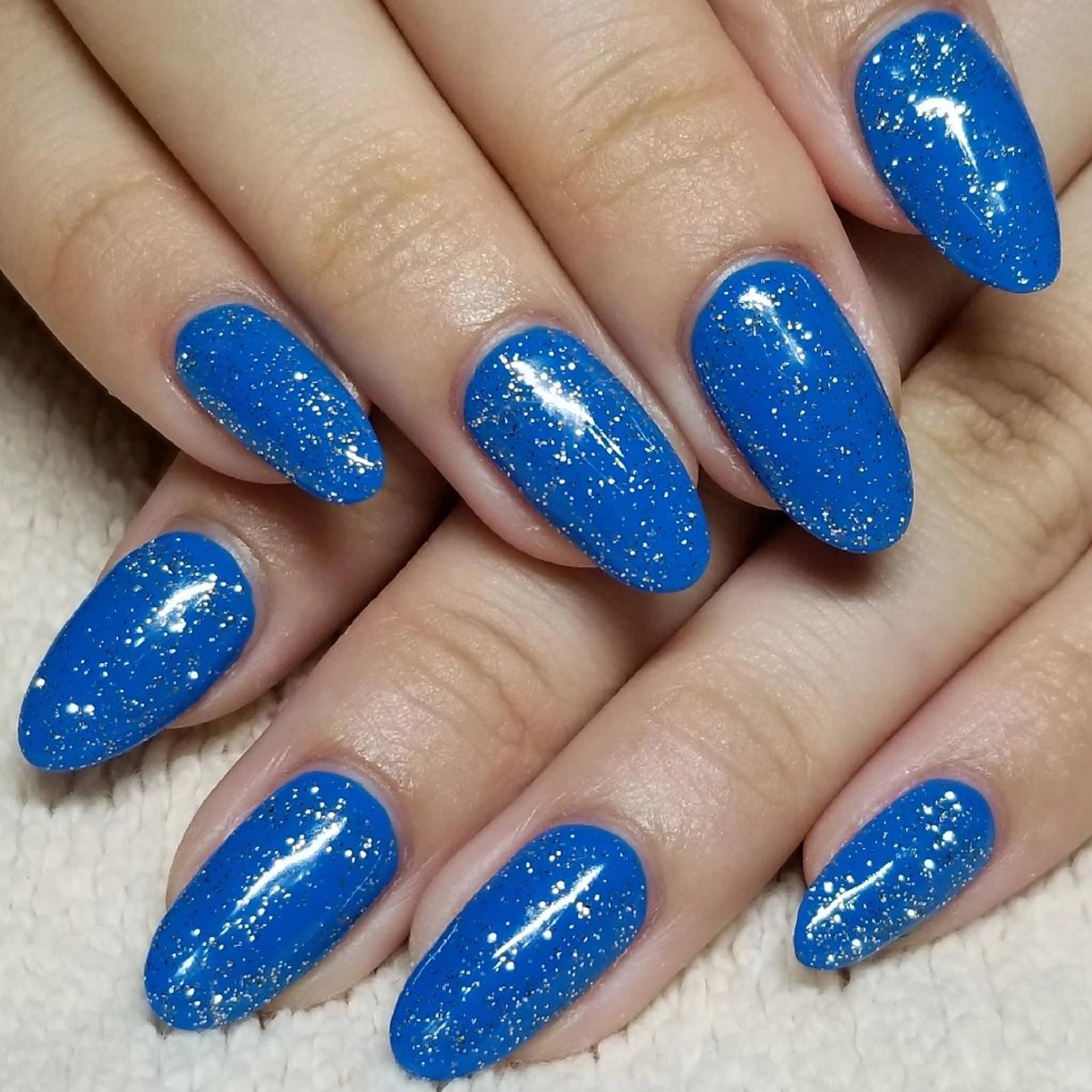 ネイル ブルー ラメ(グリッター) ワンカラーネイル ハンドネイル よしだ ひろきのネイルデザイン