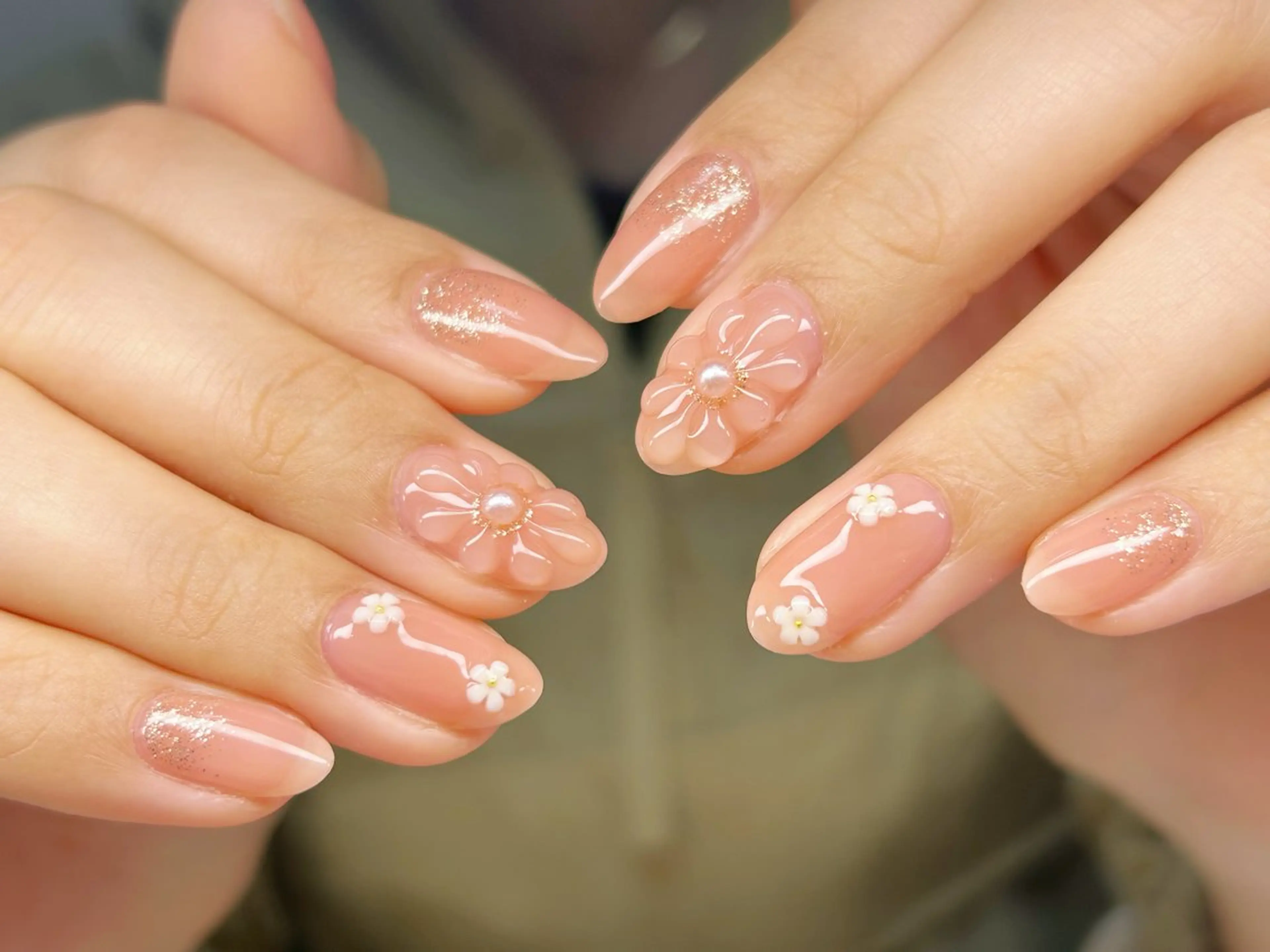 ネイル アートネイル チークネイル 成人式 入学式 長さ出し ハンドネイル Lino Nailのネイルデザイン