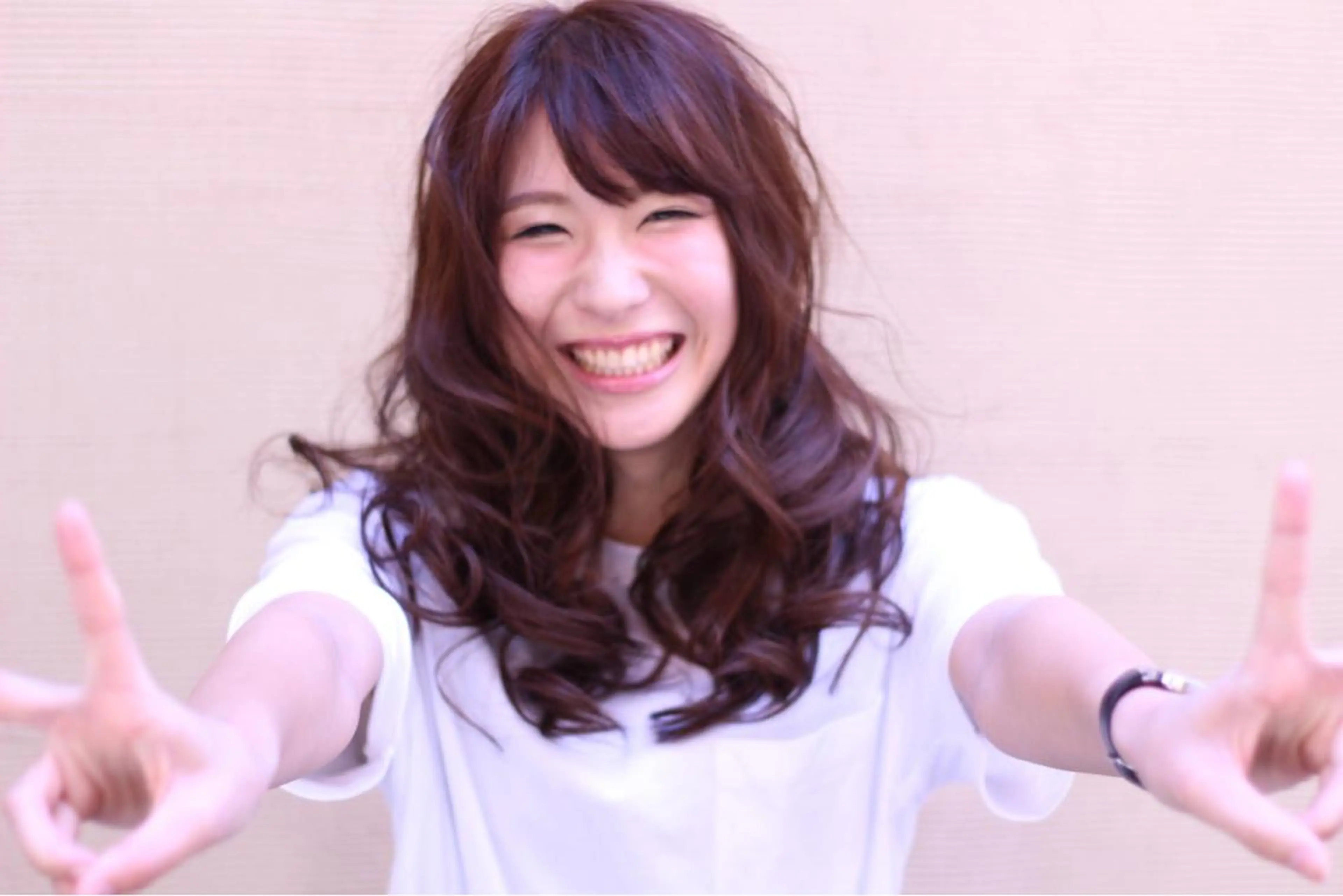 ミディアム セミロング カラー パーマ ベージュカラー fhami 店長 髪質改善　DAITOのヘアスタイル