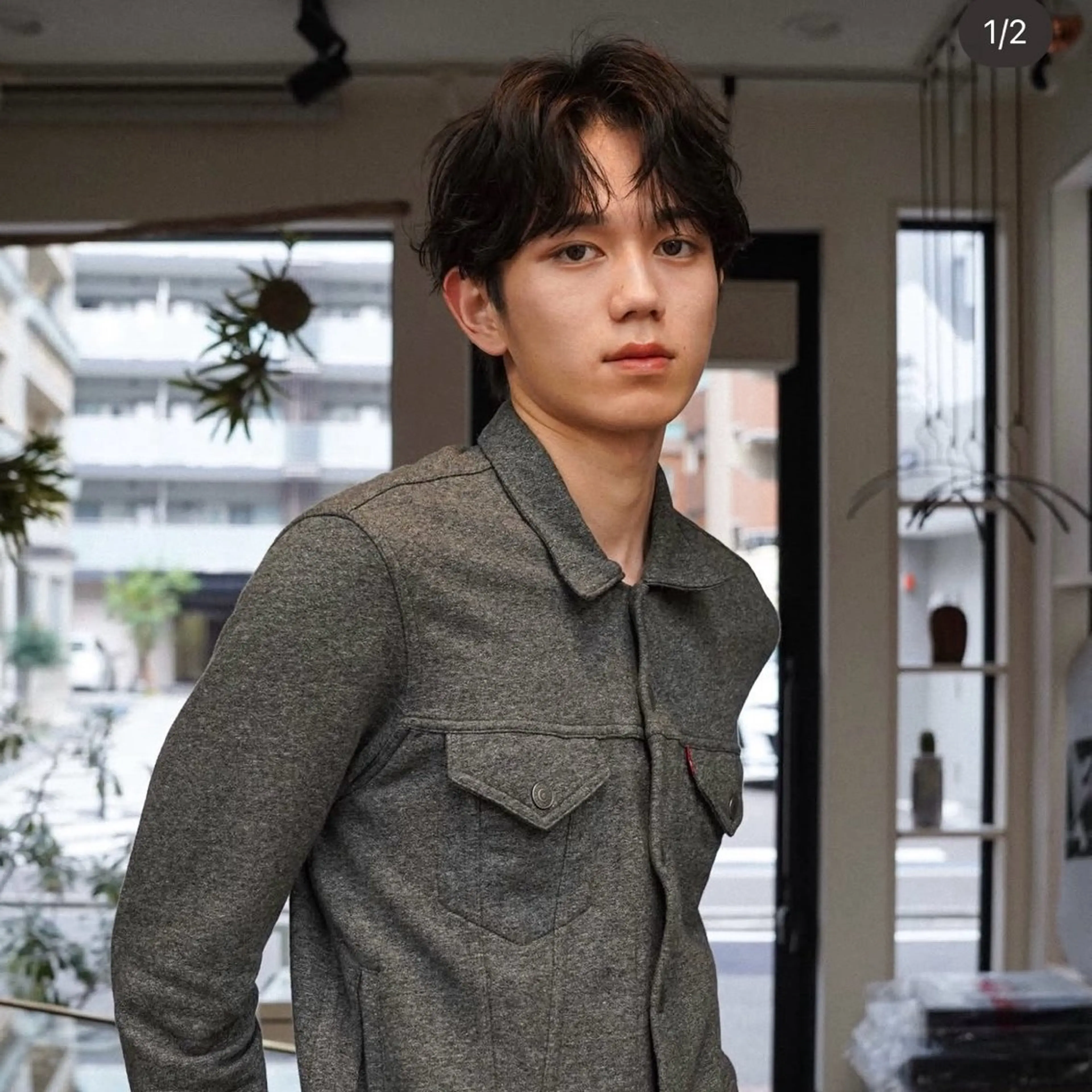 ショート メンズ センターパート/ ベージュ系カラー/禅のヘアスタイル