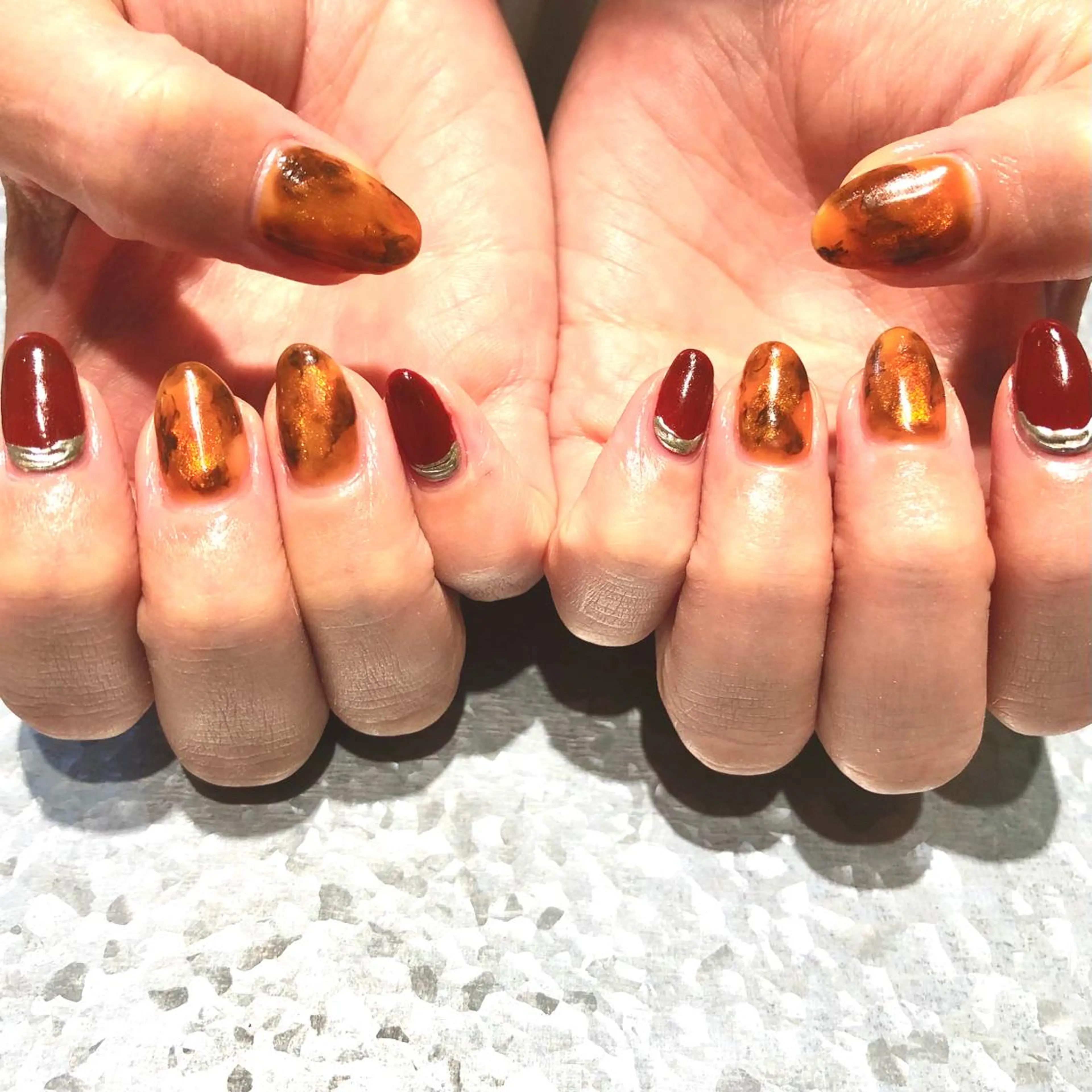 ネイル べっ甲ネイル TRAM-nail moriizumiのネイルデザイン