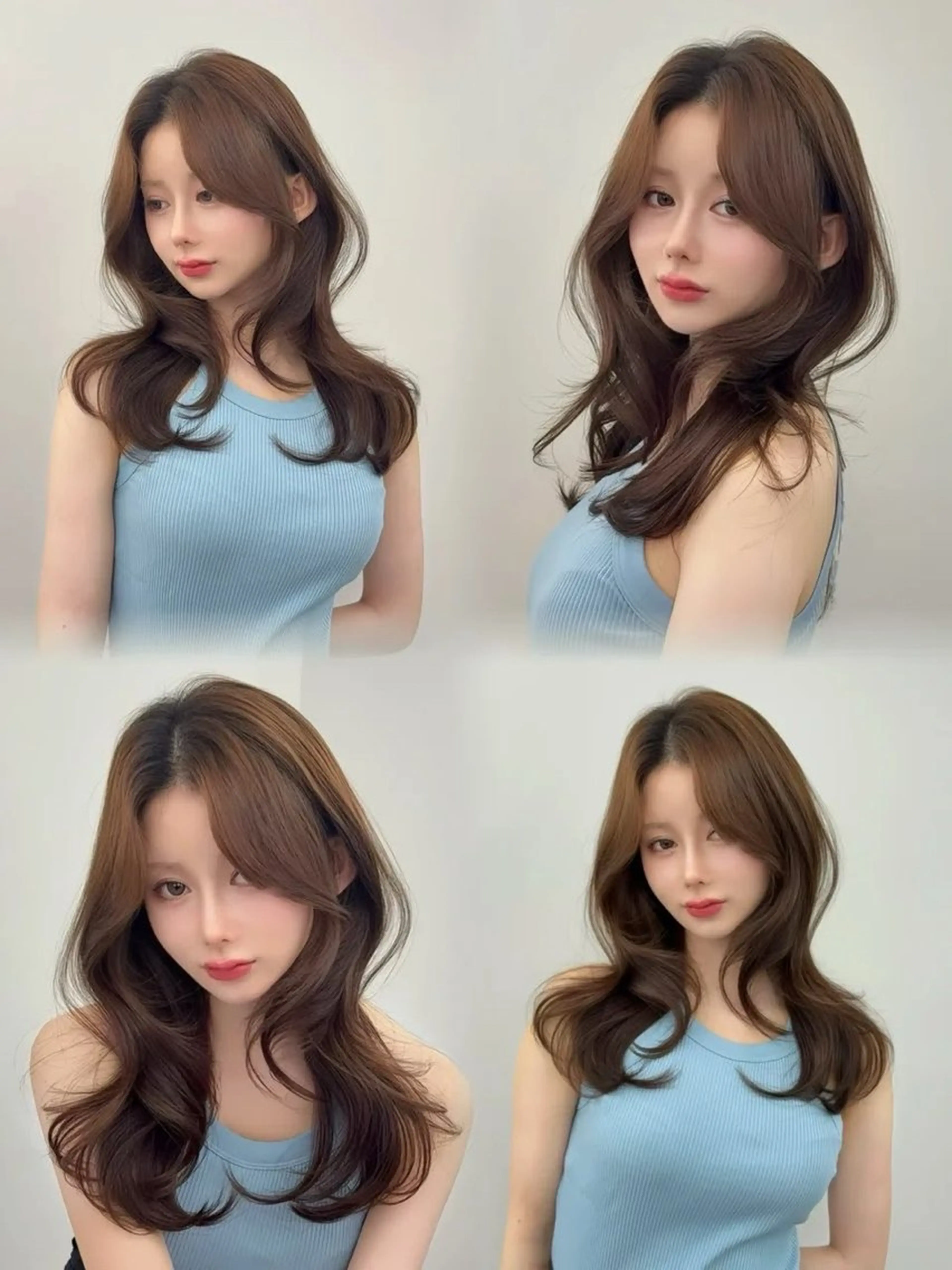 ロング カラー 小顔カット カット ヘアカラー トリートメント 韓国ヘア/レイヤー/ 顔まわり足立遥奈のヘアスタイル