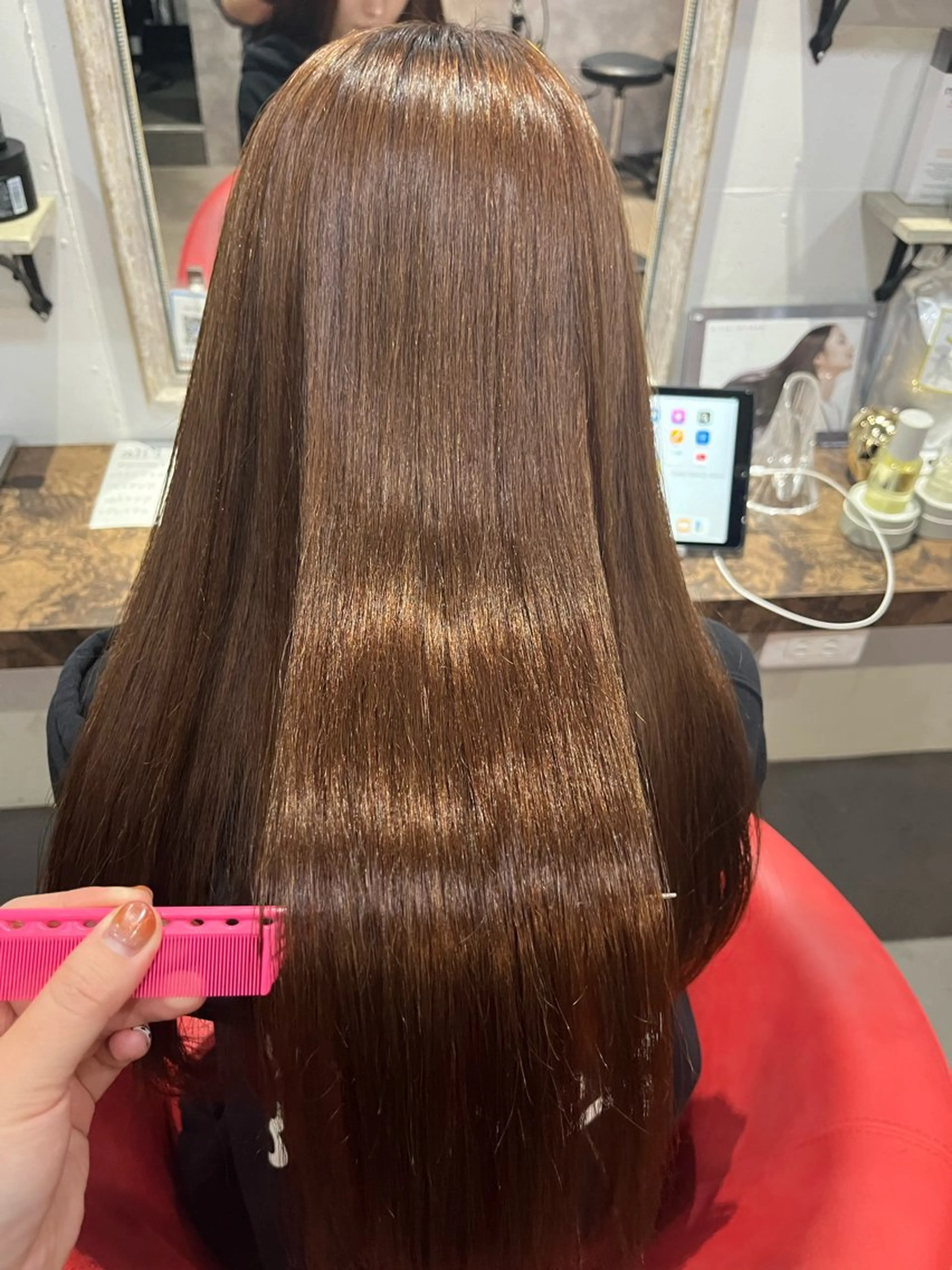 ロング カット 縮毛矯正 駅チカ【ali'i】 アリイ花崎友美☘のヘアスタイル