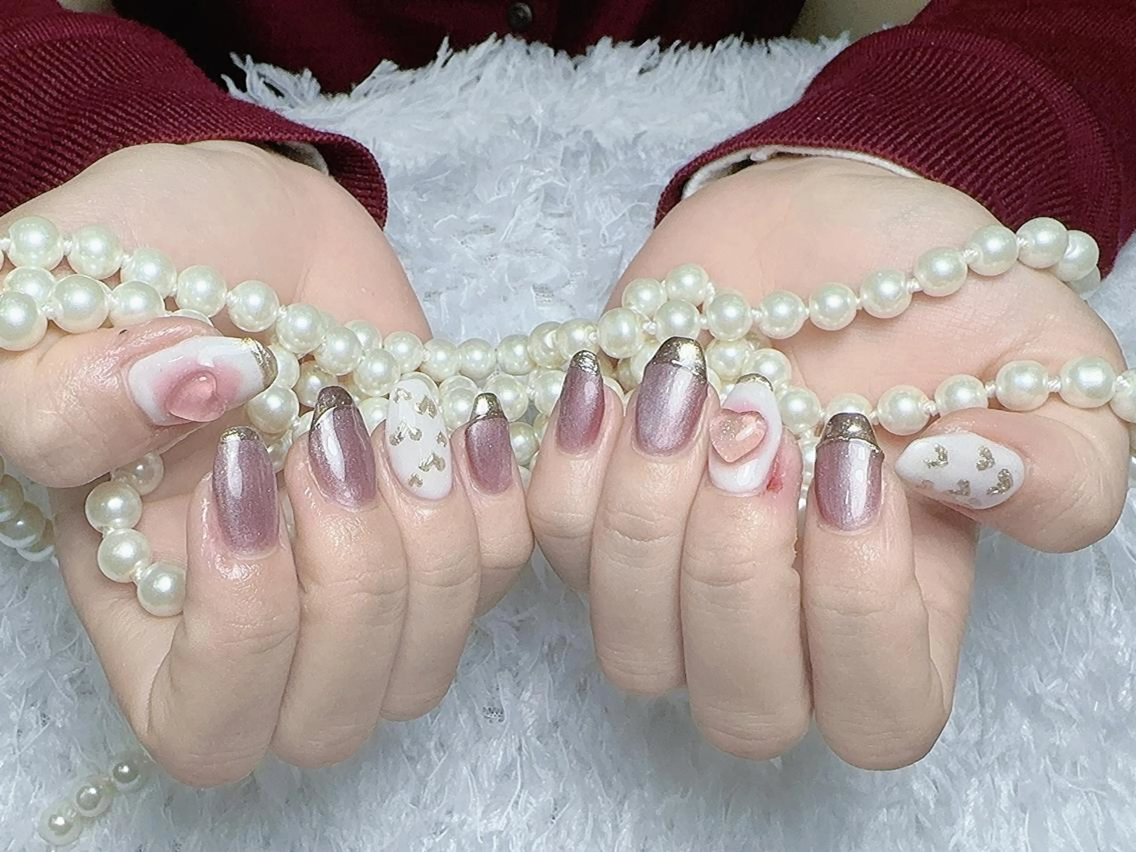 ネイル ki🍒🍒 ki ツルツルネイルのネイルデザイン