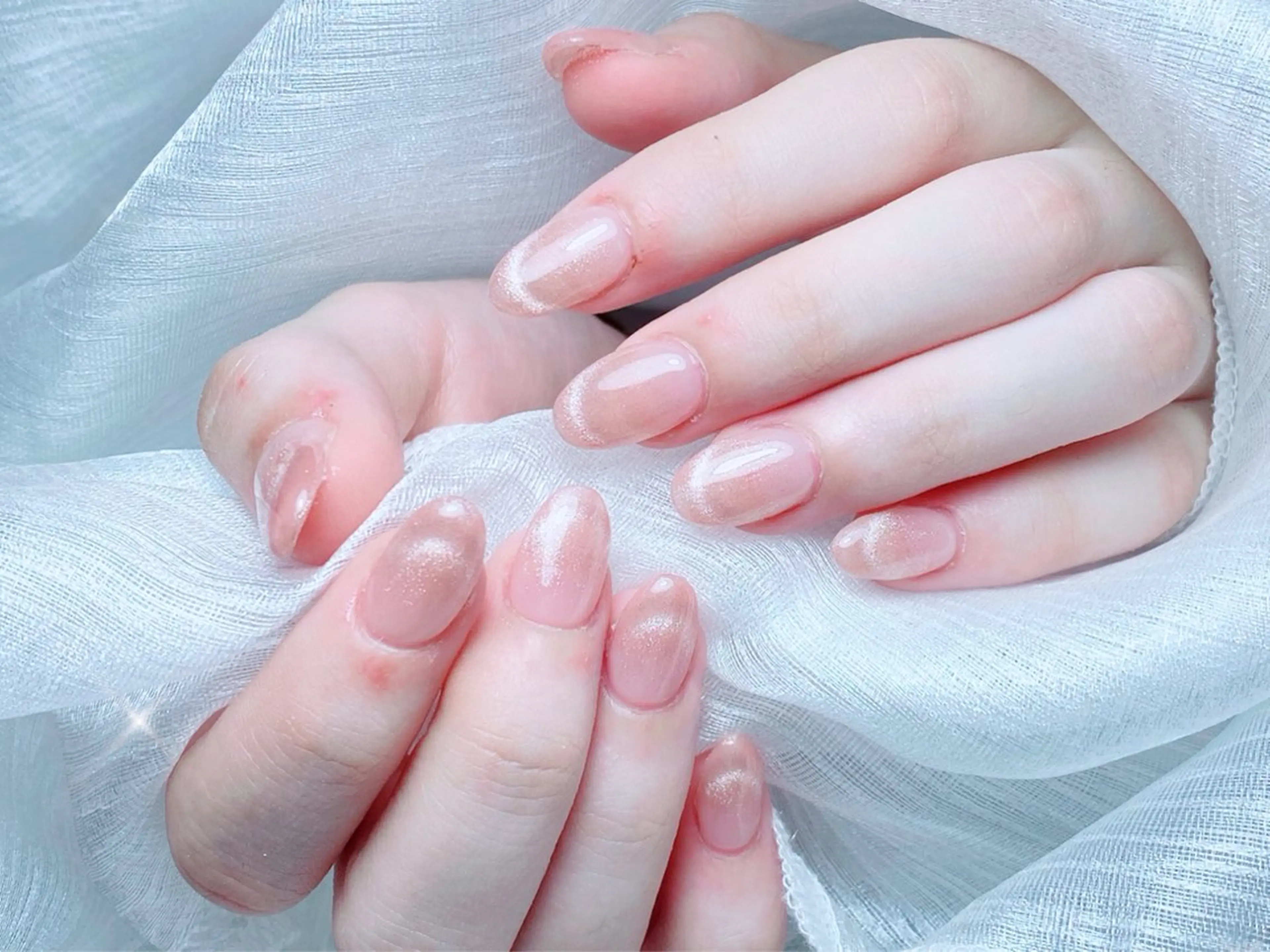 ネイル フレンチネイル マグネットネイル マグネットフレンチ ハンドネイル Candy nailのネイルデザイン