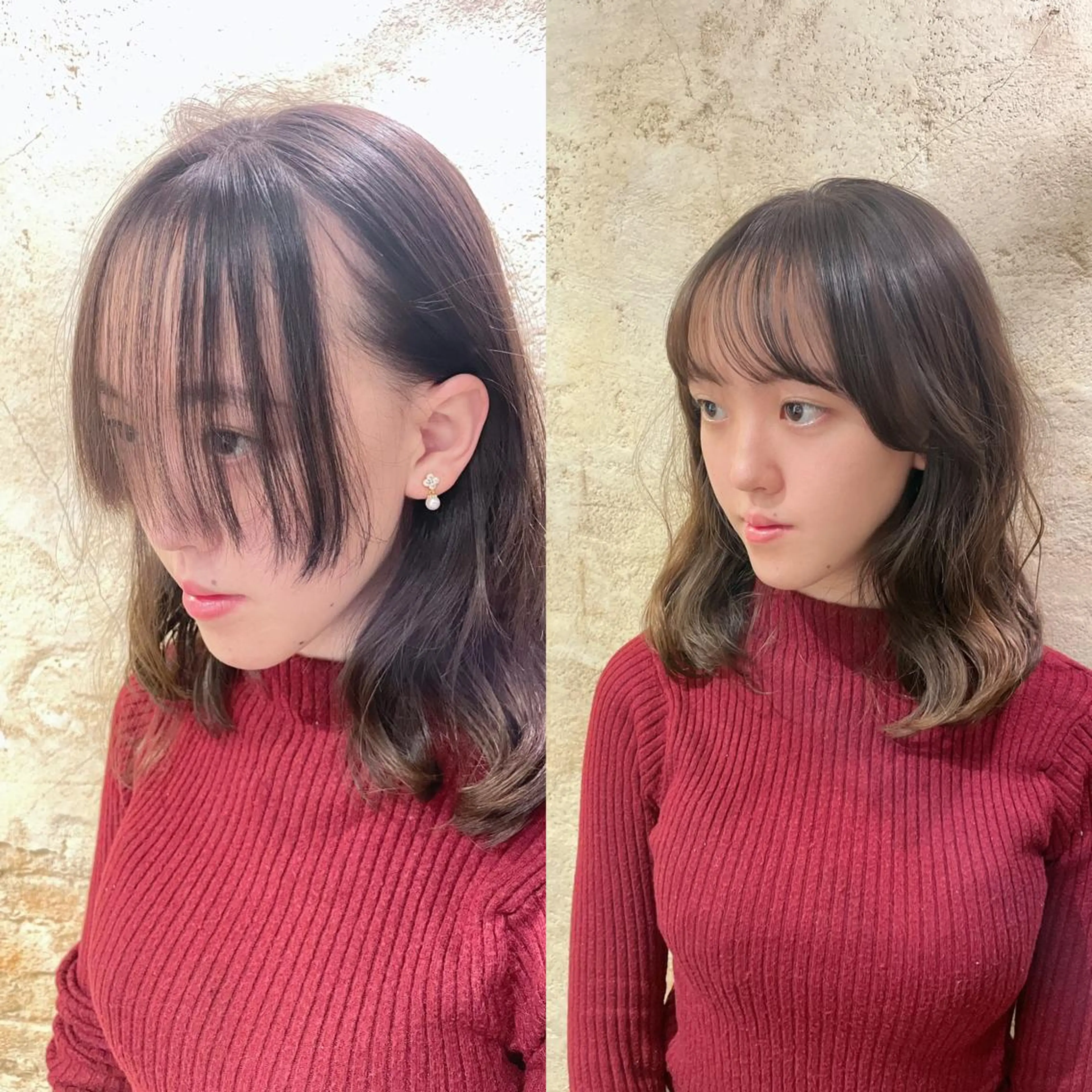 ミディアム 顔周りカット セキネ シュウヘイのヘアスタイル