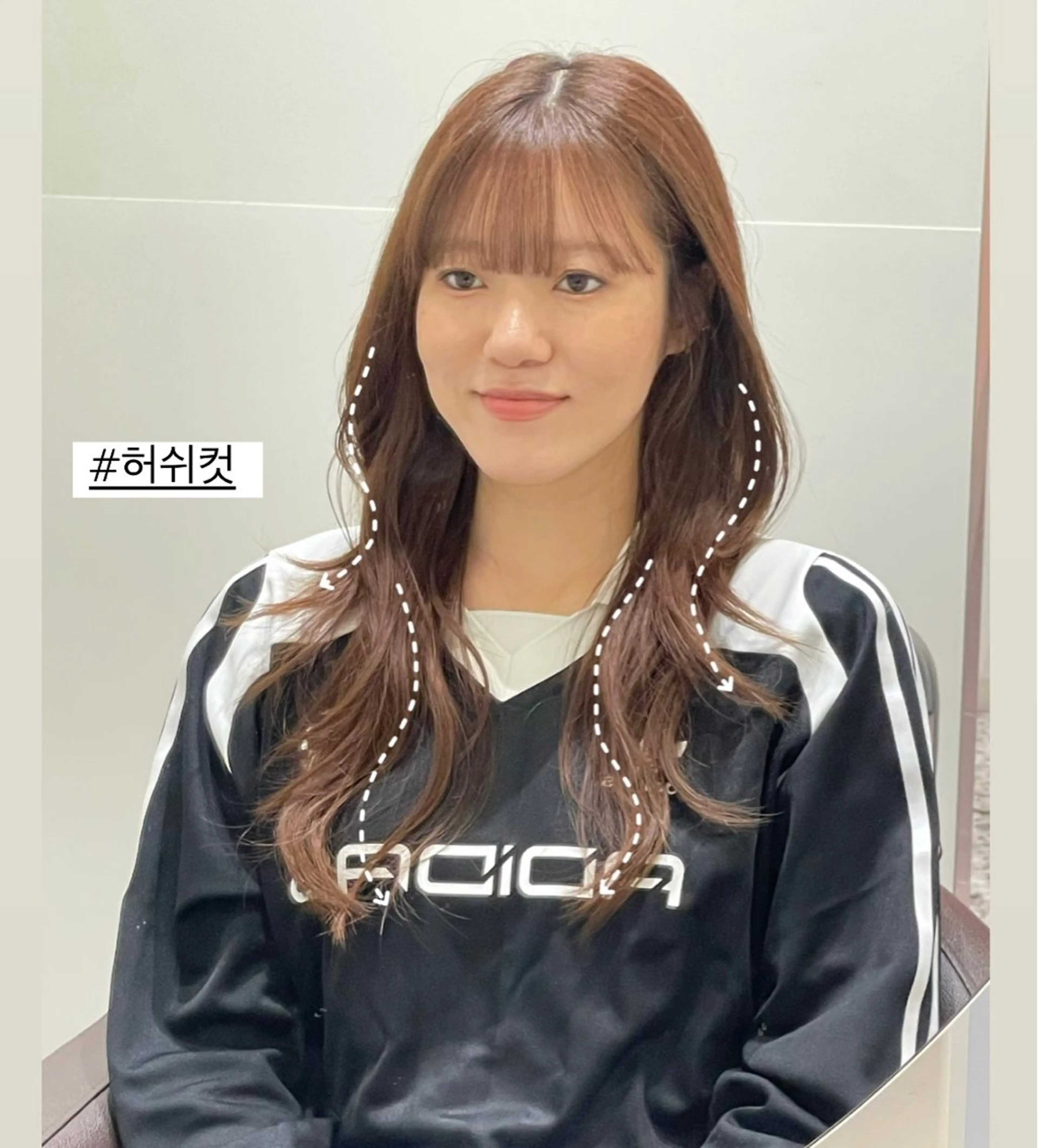 ロング ハッシュカット ハイレイヤー レイヤーカット ❤︎︎韓国ヘア❤︎︎ 𝑺𝒉𝒊𝒉𝒐のヘアスタイル