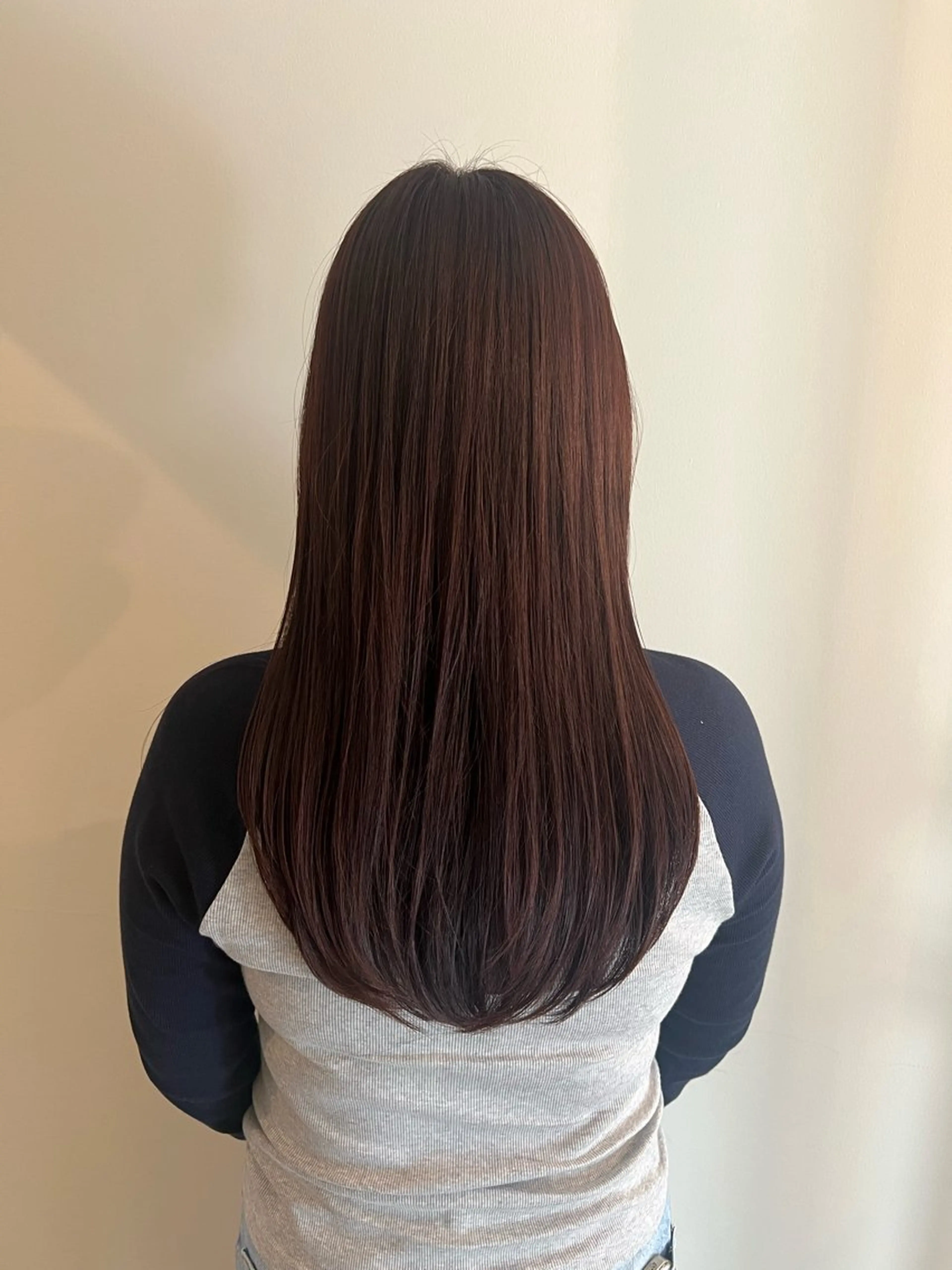 ロング カラー ブラウンカラー レッドカラー レッドブラウン ヘアカラー トリートメント 工藤 梨花のヘアスタイル