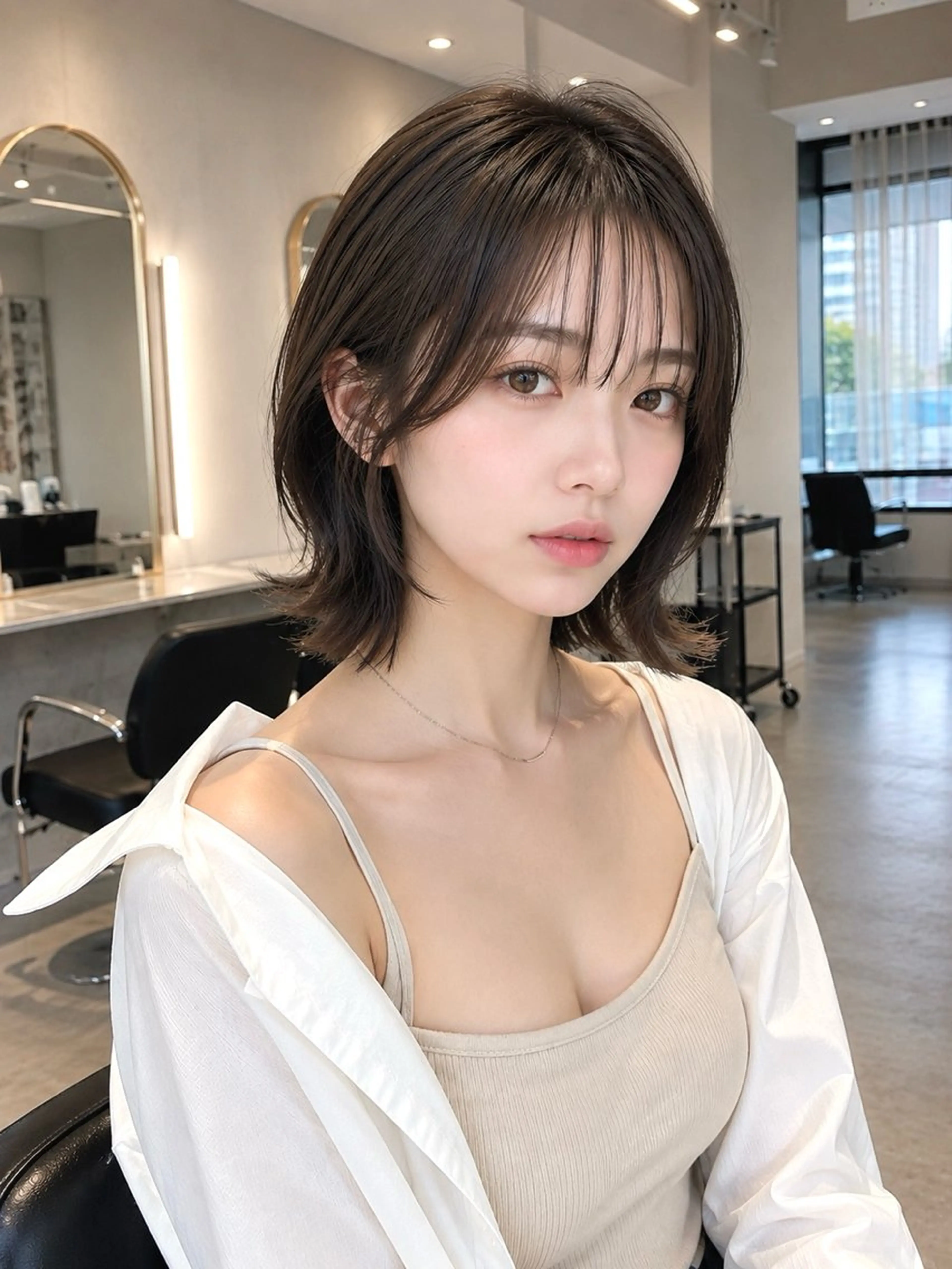 ショート カラー パーマ ボブ 髪質改善 縮毛矯正 カット ヘアカラー 縮毛矯正 トリートメント 透明感カラー/艶髪/ 縮毛矯正/たくまのヘアスタイル